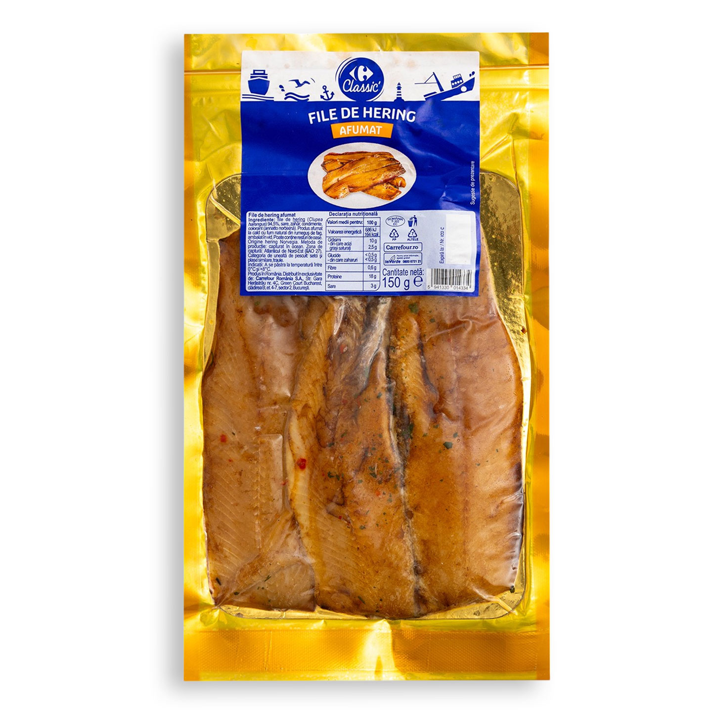File de hering afumat Carrefour Classic 150g