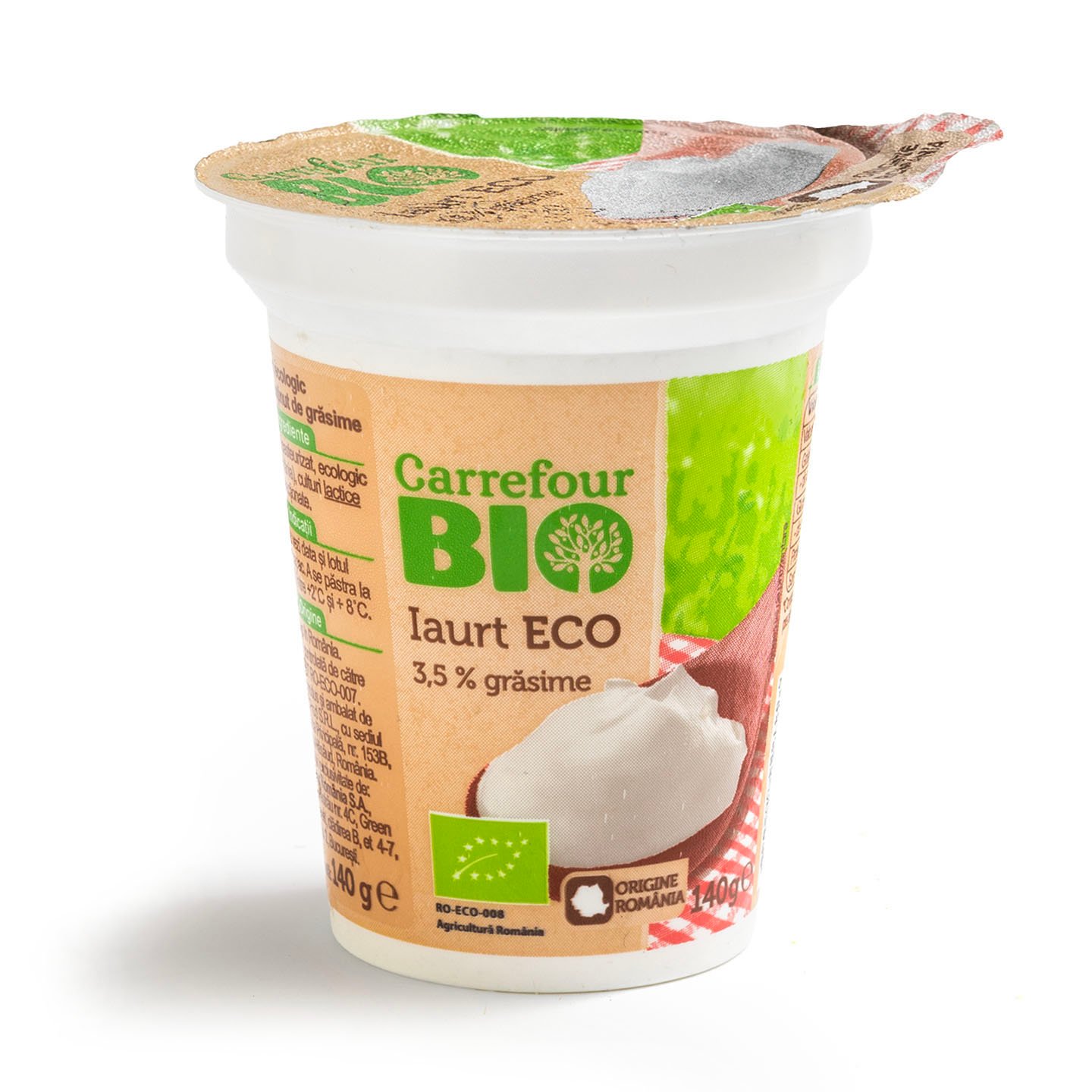 Iaurt ecologic, 3.5% grăsime Carrefour Bio 140g