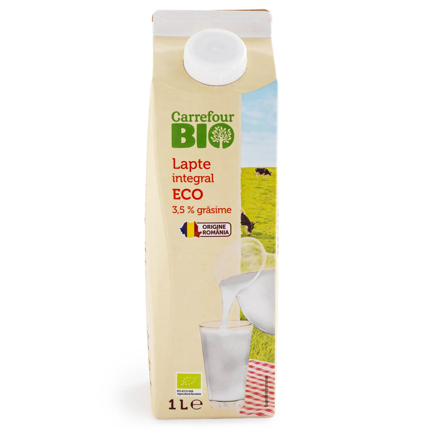 Lapte ecologic 3,5% grăsime Carrefour Bio 1L