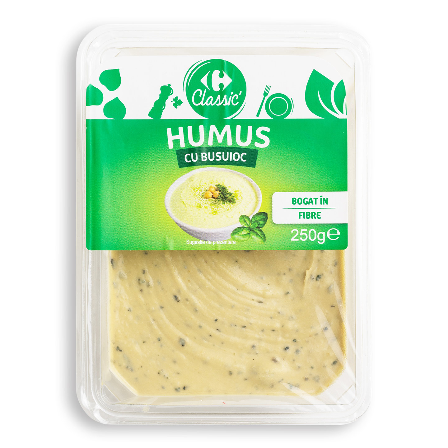 Humus cu busuioc Carrefour Classic 250g