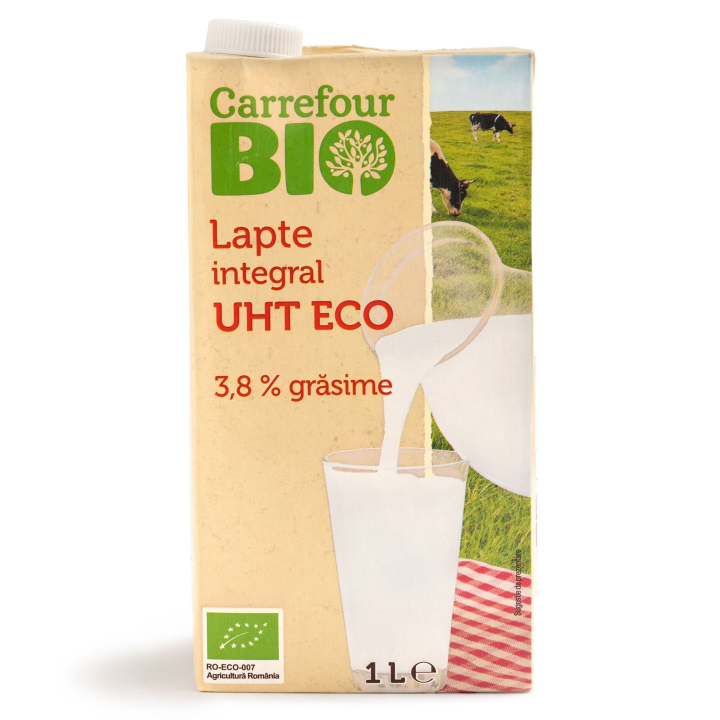 Lapte UHT Carrefour Bio 3.8% grăsime 1L