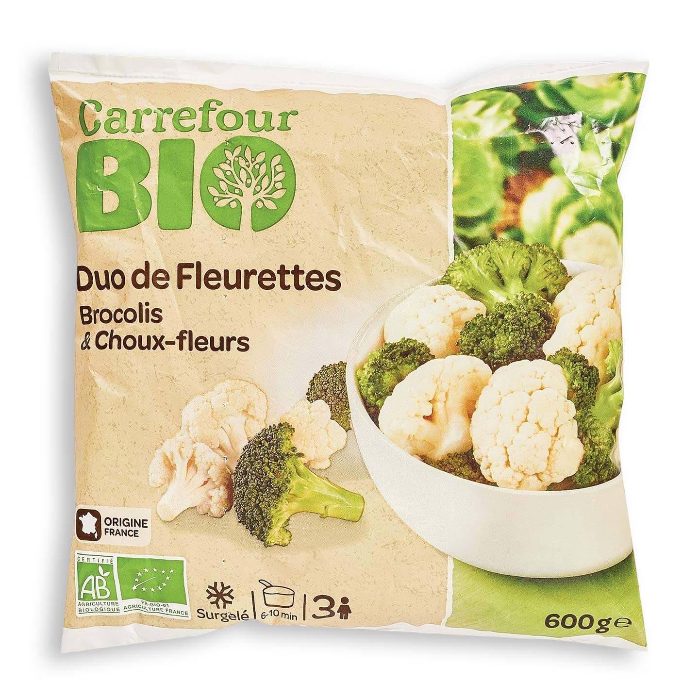 Mix de conopidă și broccoli Carrefour Bio 600g