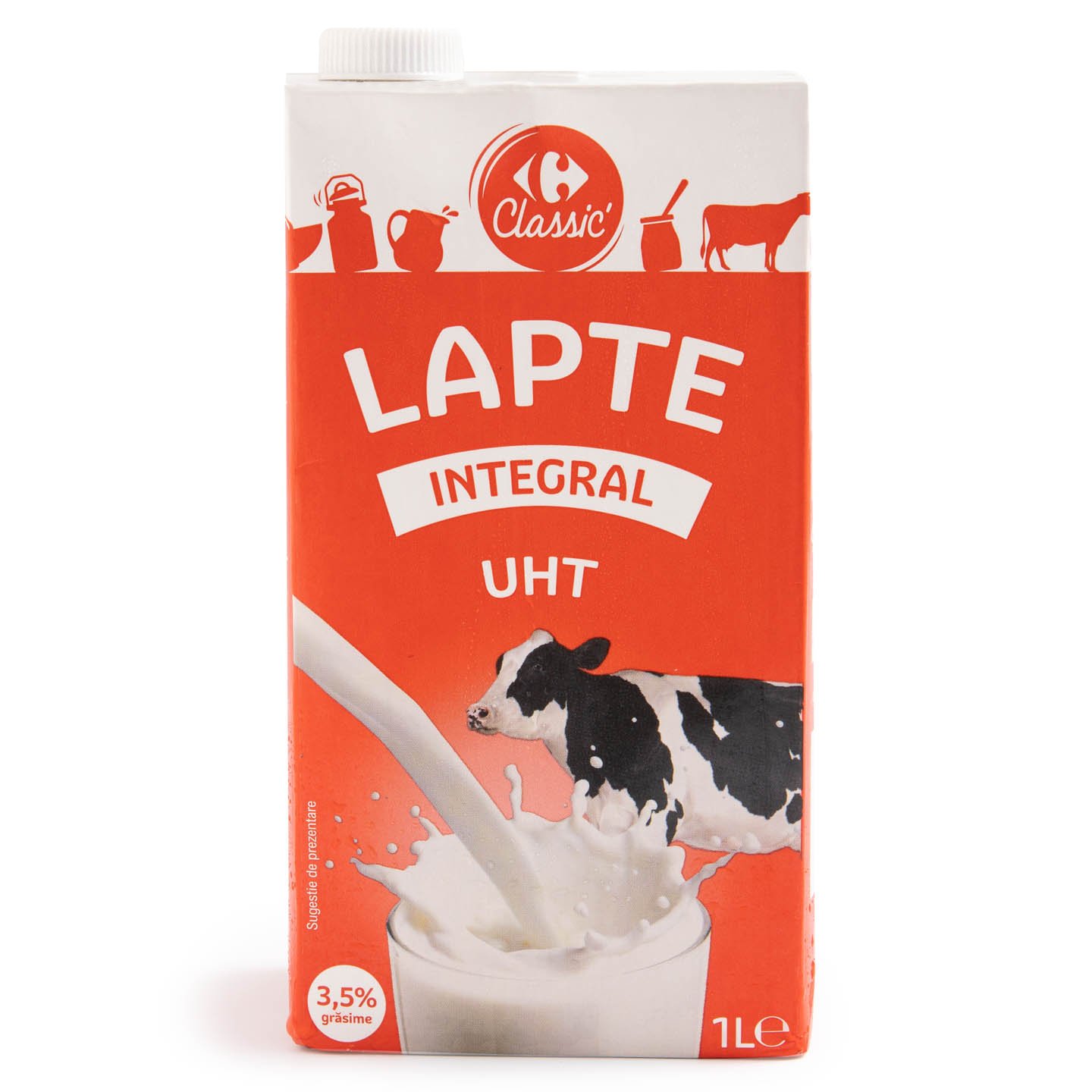 Lapte UHT, 3.5% grăsime Carrefour 1L