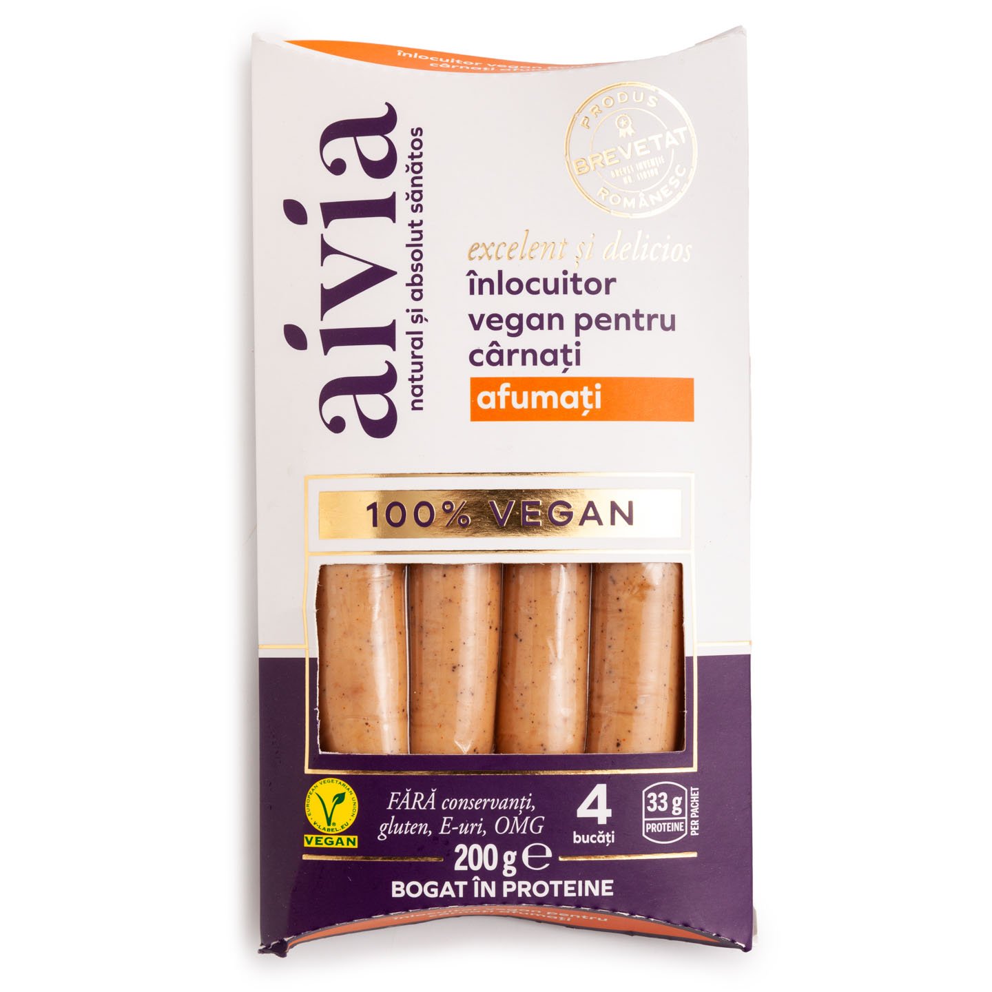 Înlocuitor vegan pentru cârnați afumați Aivia 200g