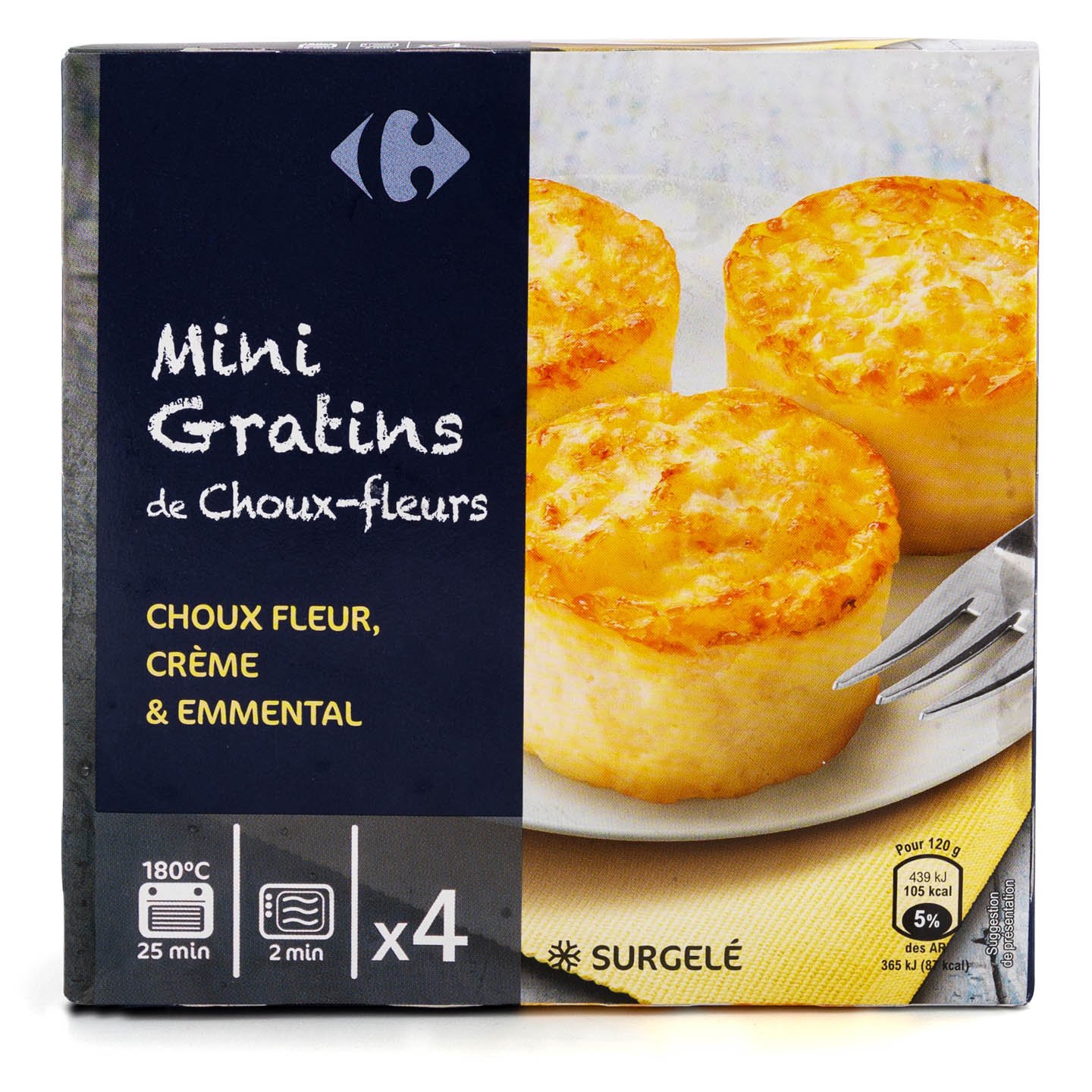 Conopidă gratinată Carrefour 4x120g, per pachet