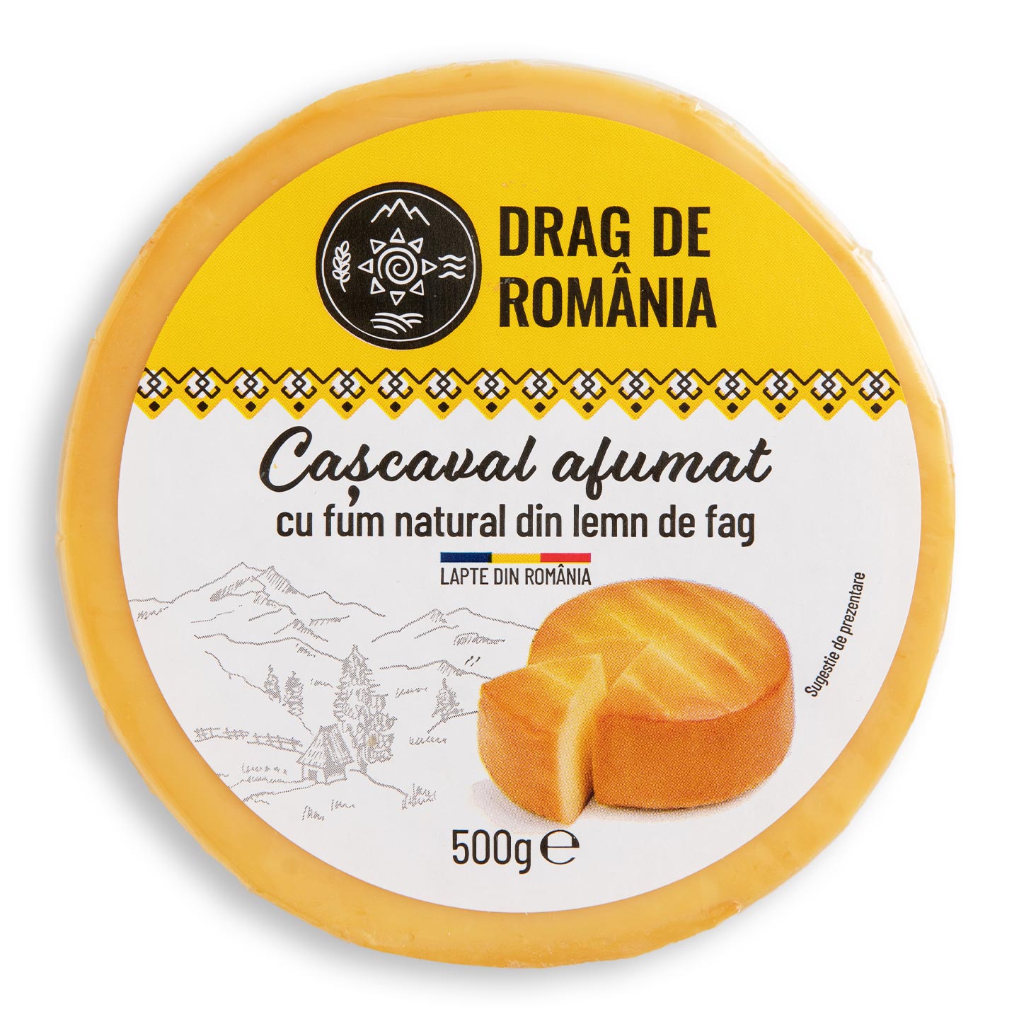 Cașcaval afumat Drag de România 500g