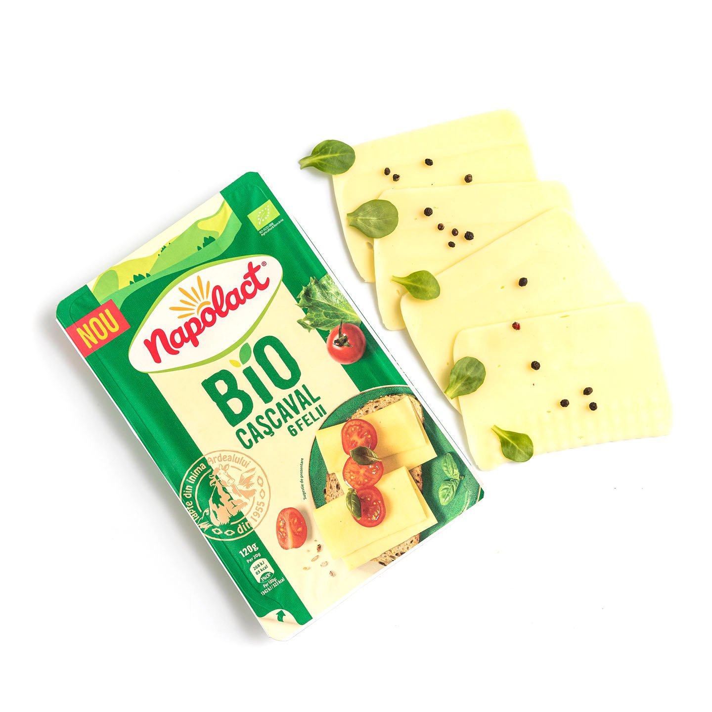 Cașcaval Bio, felii Napolact 120g