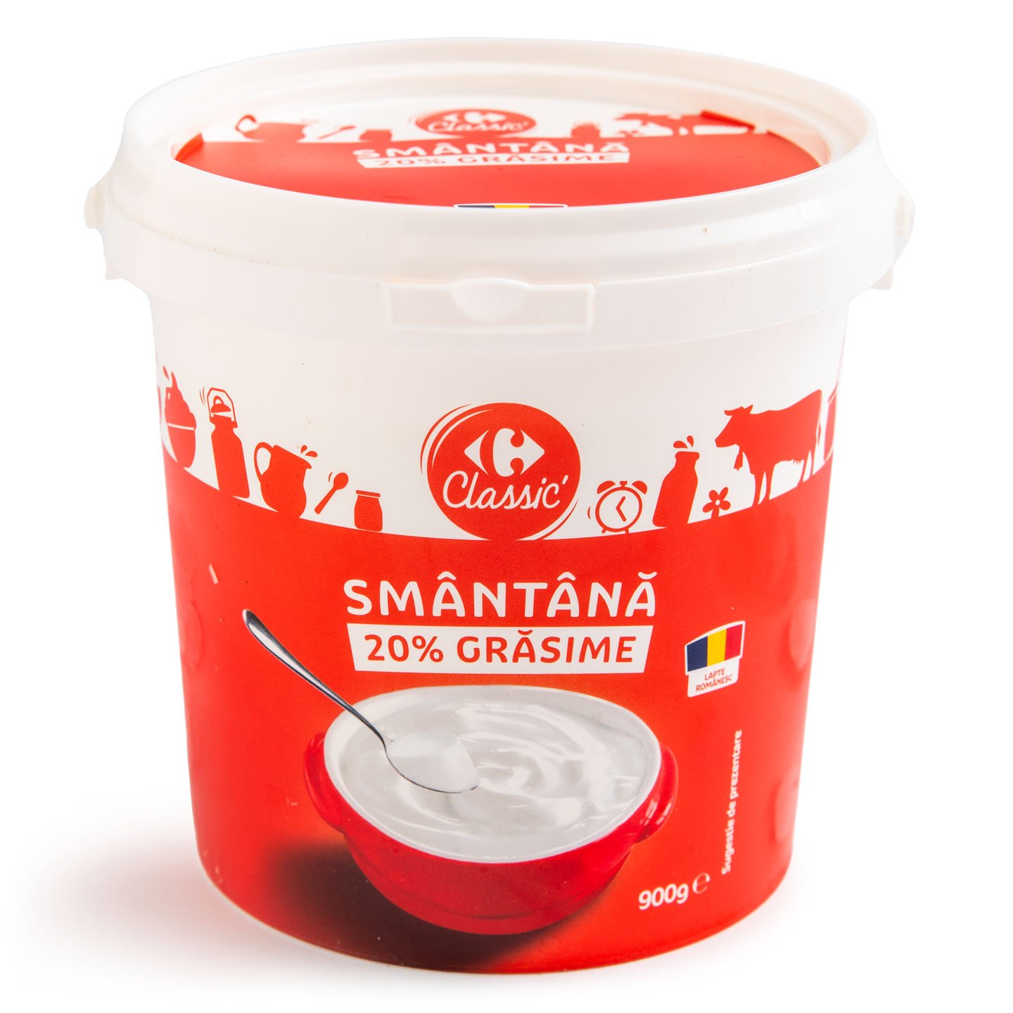 Smântână 20% grăsime Carrefour Classic 900g