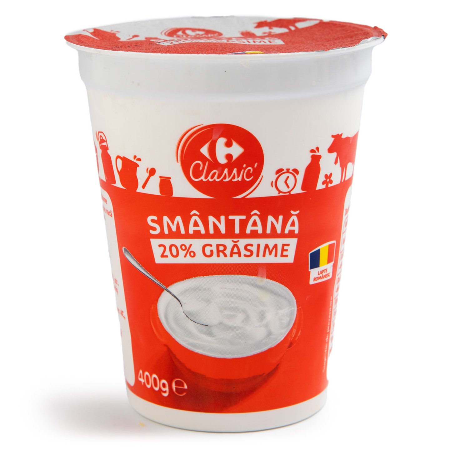 Smântână, 20% grăsime Carrefour Classic 400g
