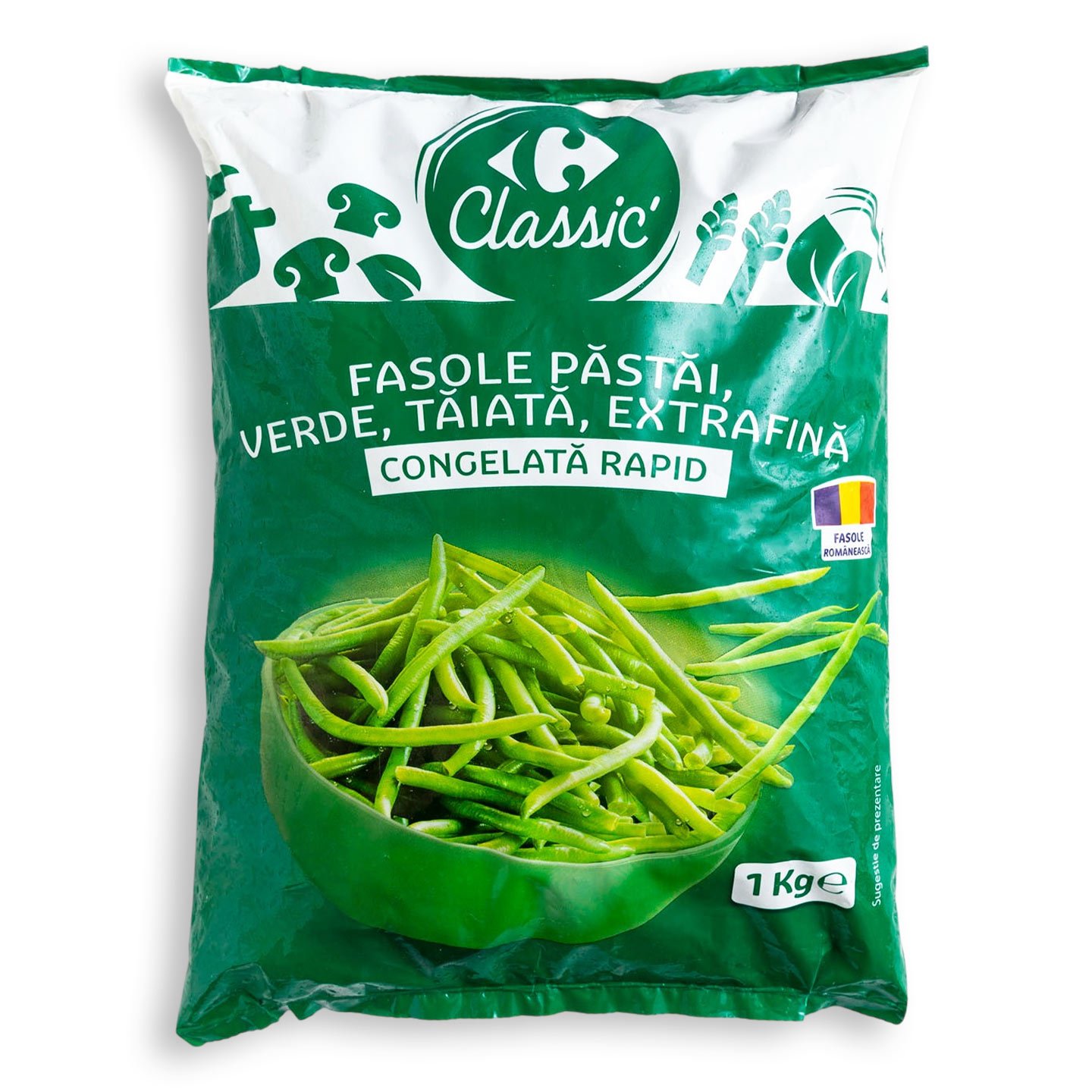 Fasole verde, tăiată Carrefour Classic 1kg