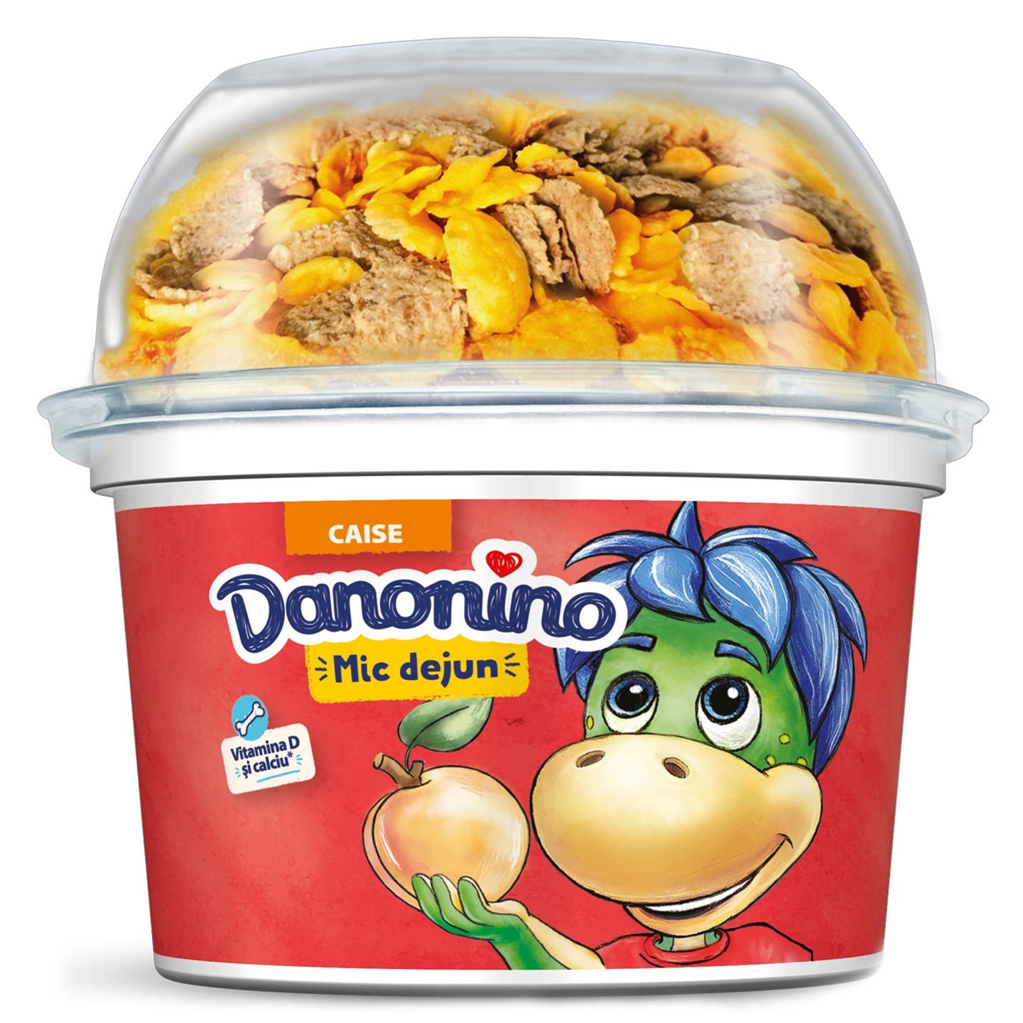 Iaurt cu Bifidus, mic dejun, caise si cereale / căpșuni Danonino 143g