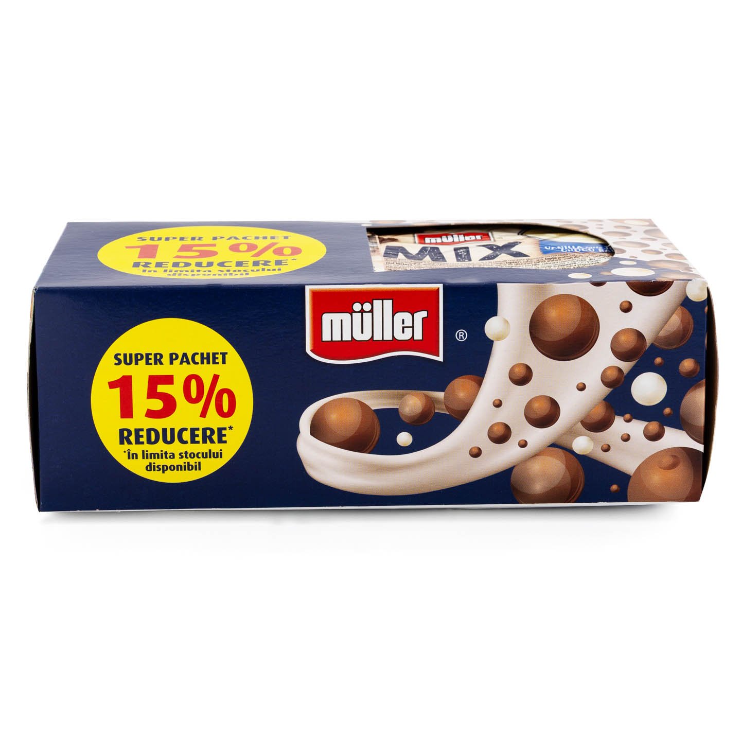 Iaurt mix cu biluțe de ciocolată Müller 4x130g, per pachet