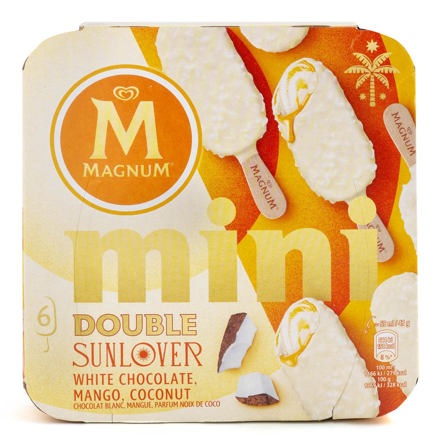 Inghețată mango și cocos / mini dublu alune Magnum 6x55ml