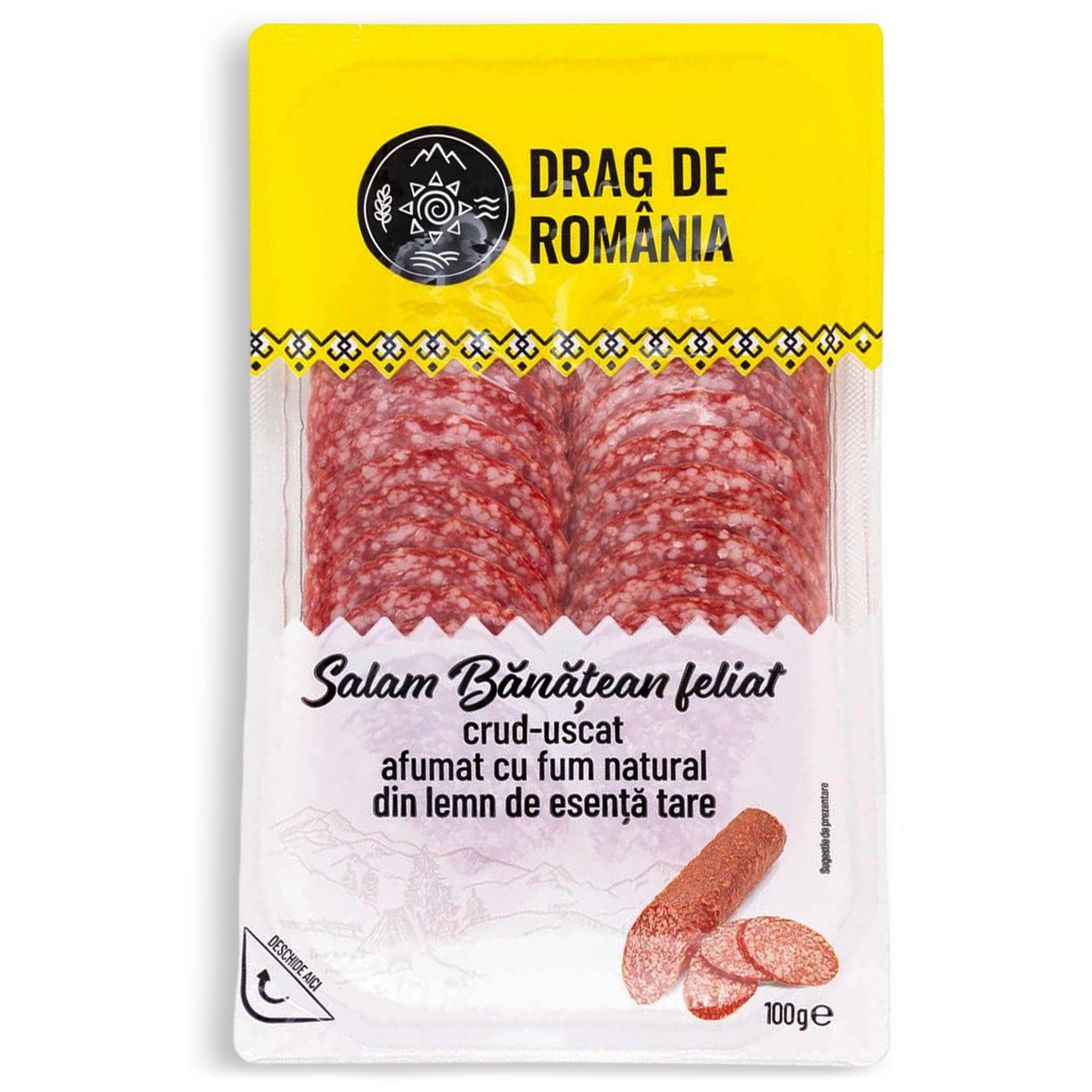 Salam Bănățean, feliat Drag de România 100g