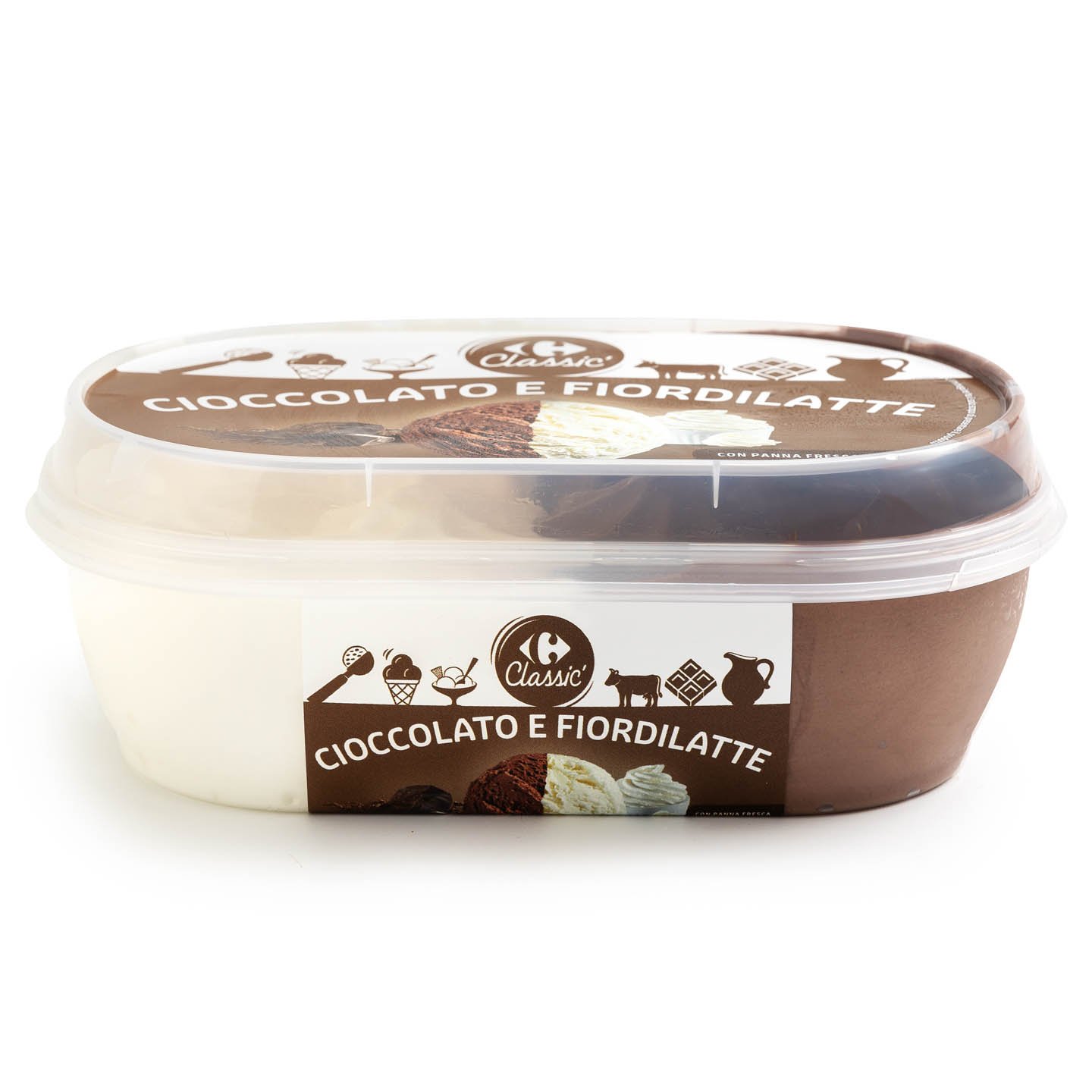 Înghețată cu ciocolată și smântână proaspătă Carrefour Classic 500g