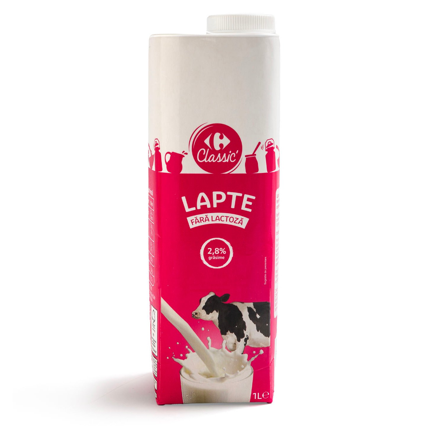 Lapte fără lactoză, 2.8% grăsime Carrefour Classic 1L