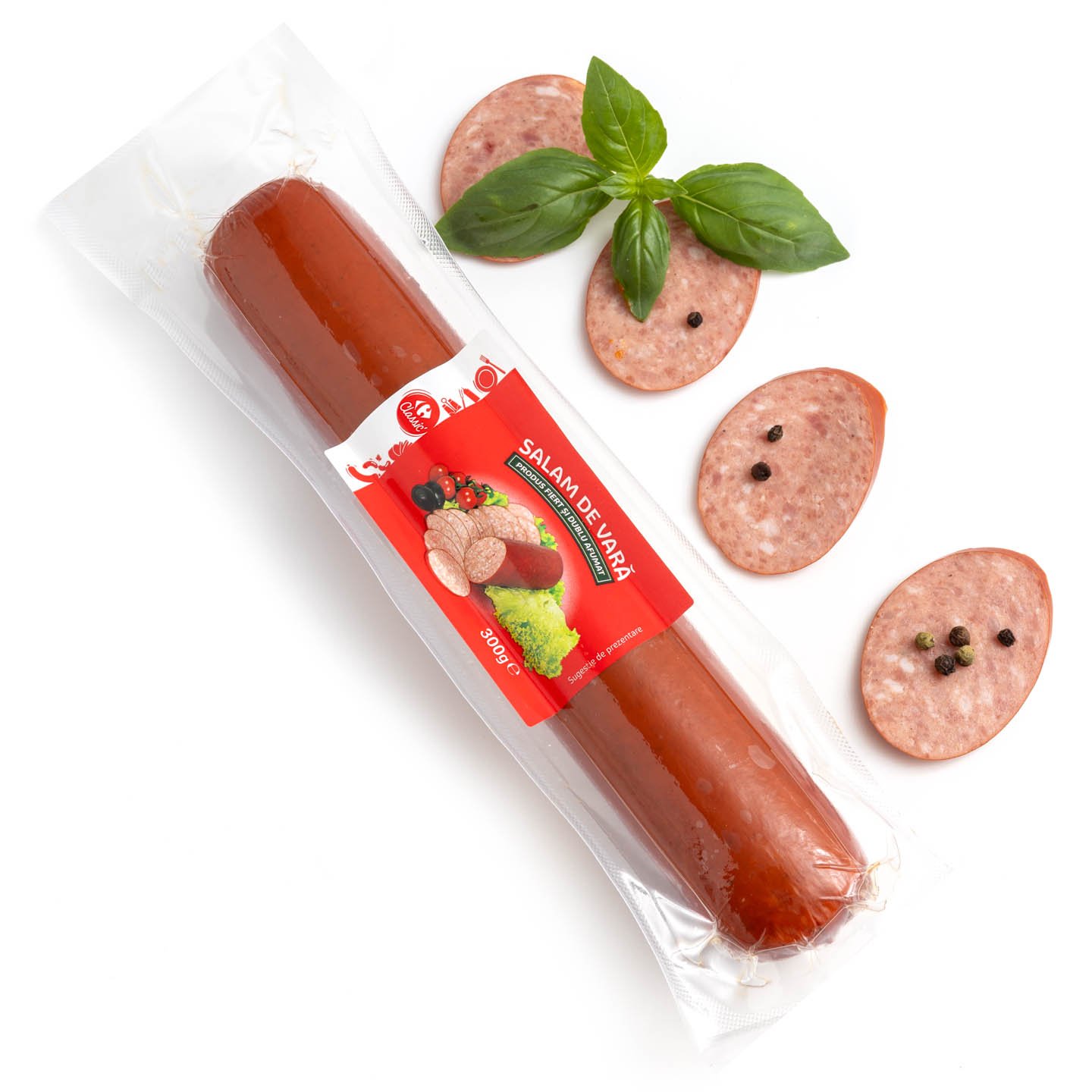 Salam de vara dublu afumat Carrefour Classic 300g