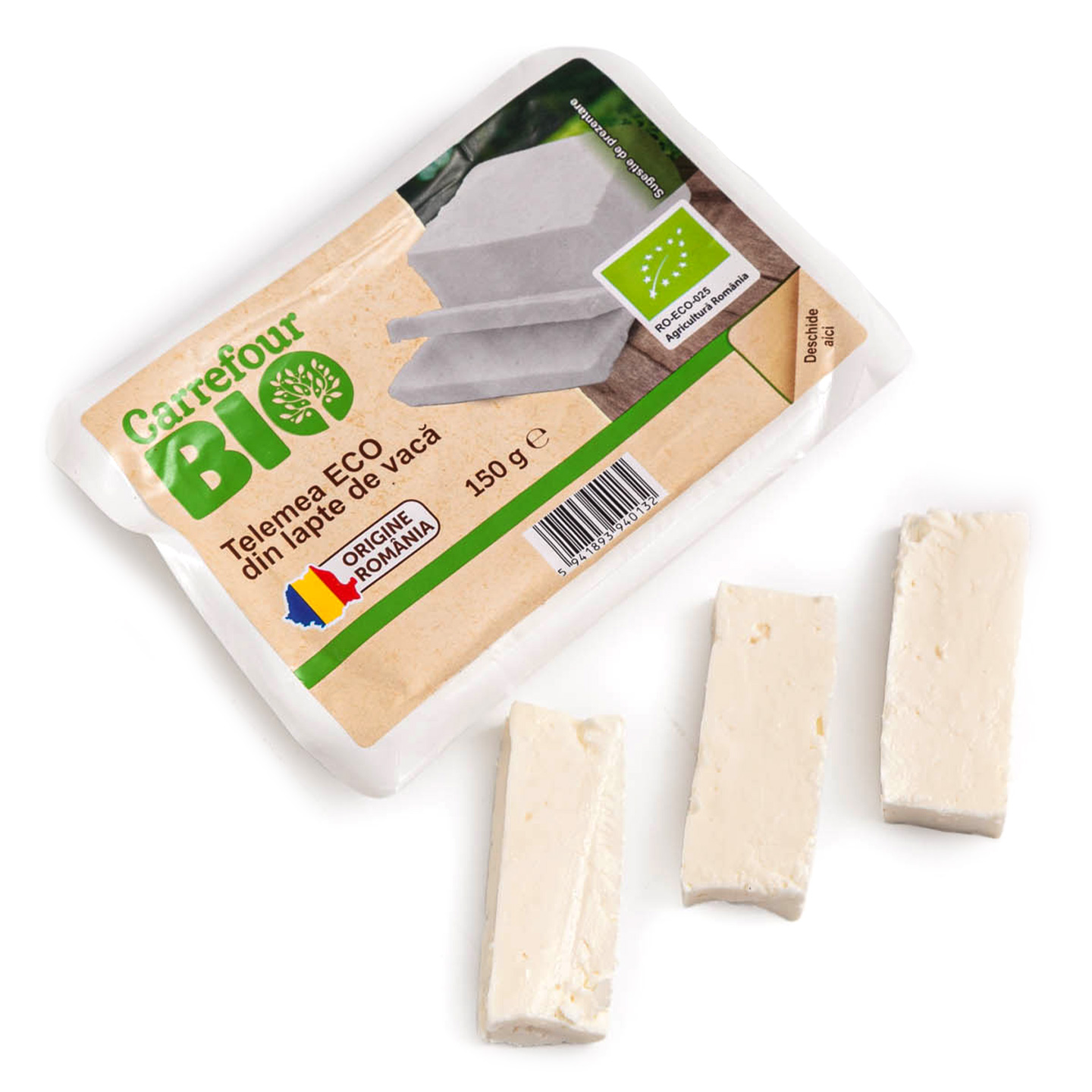 Telemea ecologică din lapte de vacă Carrefour Bio 150g