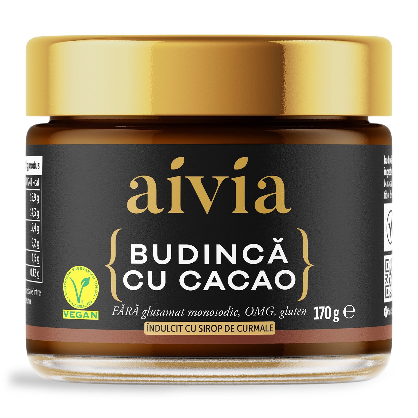 Budincă vegană de ciocolată fără zahăr Aivia 170g