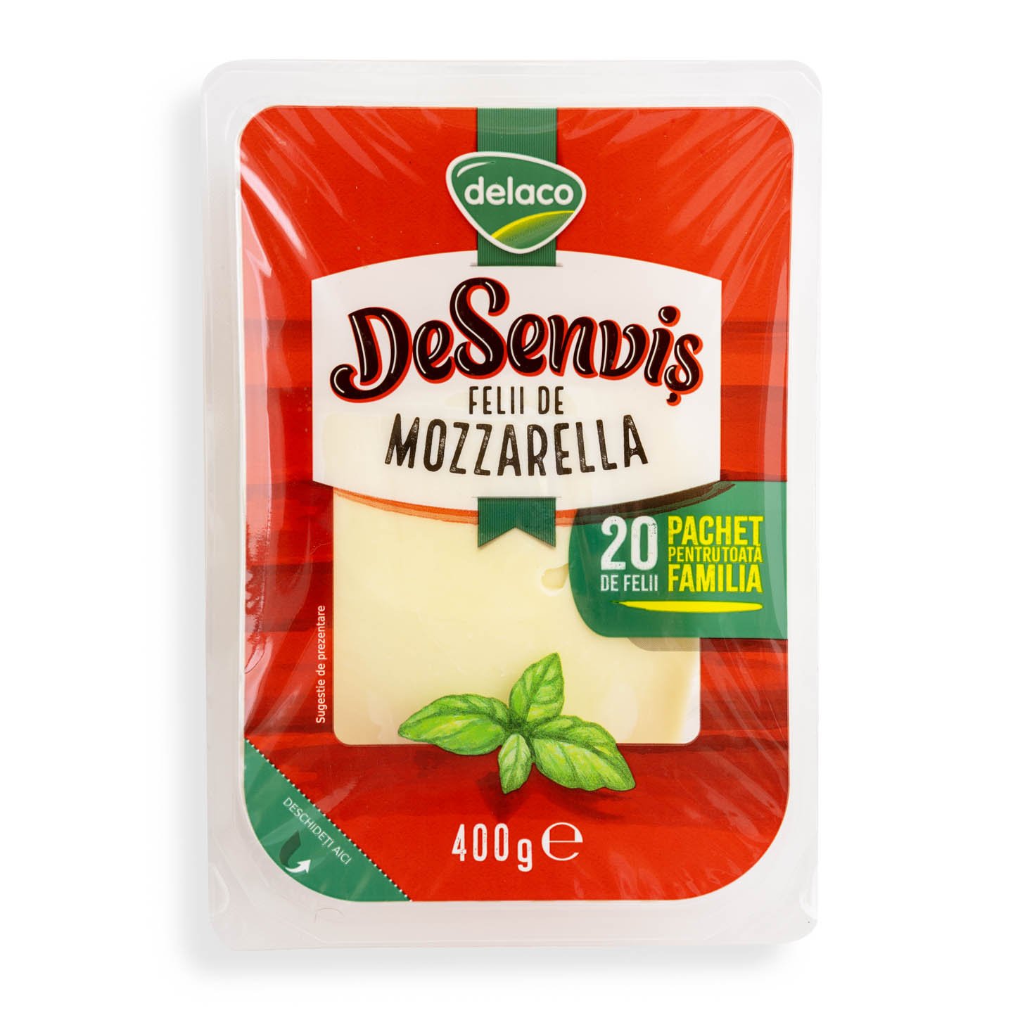Mozzarella felii DeSenviș Delaco 400g
