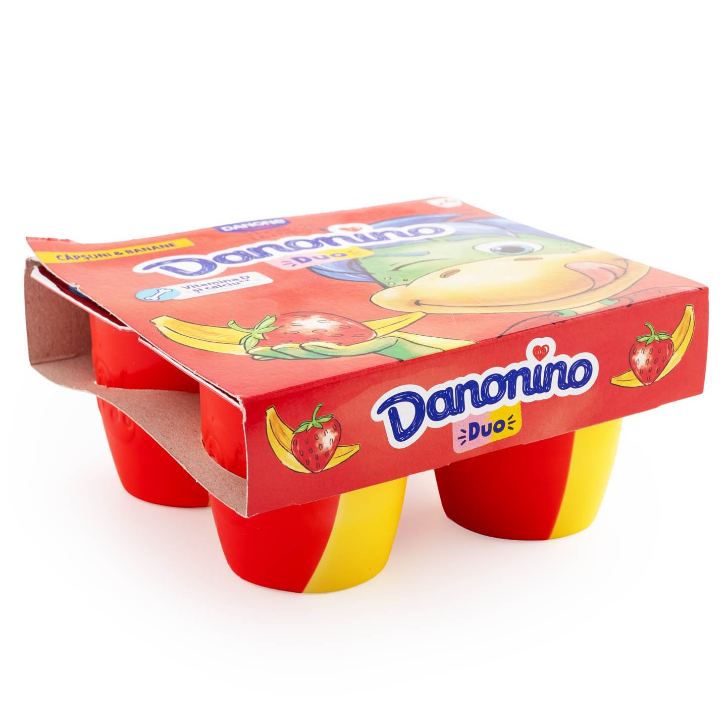 Iaurt cu capșune și banane Danonino 4x95g