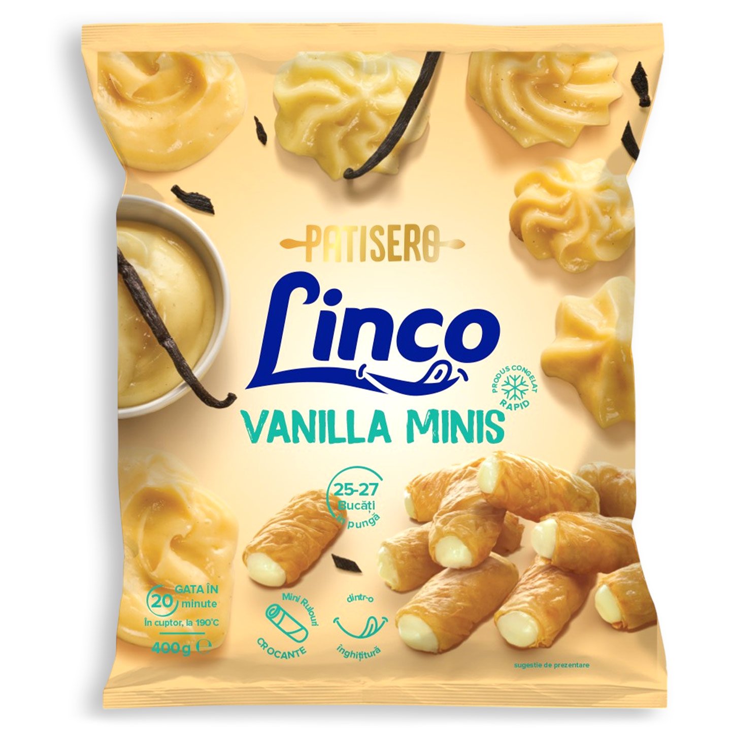 Minirulouri cu vanilie Linco 400g