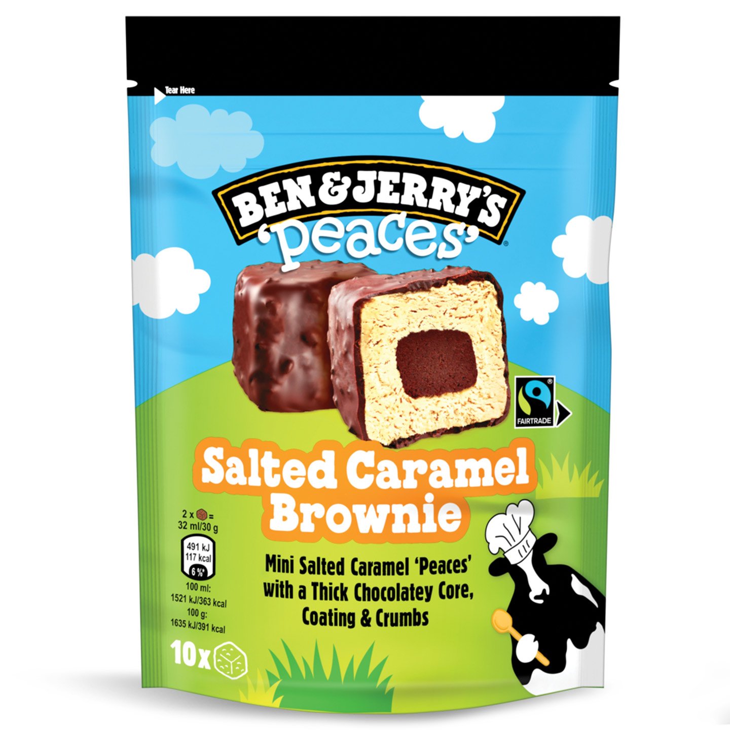 Inghețată caramel sărat / bucăți Cookie Dough Ben&Jerry's 10x16g