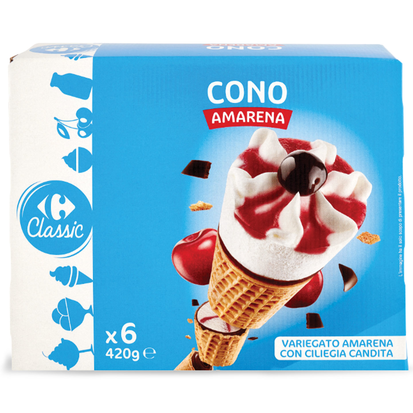 Înghețată cu cireșe Carrefour Classic 6x70g 
