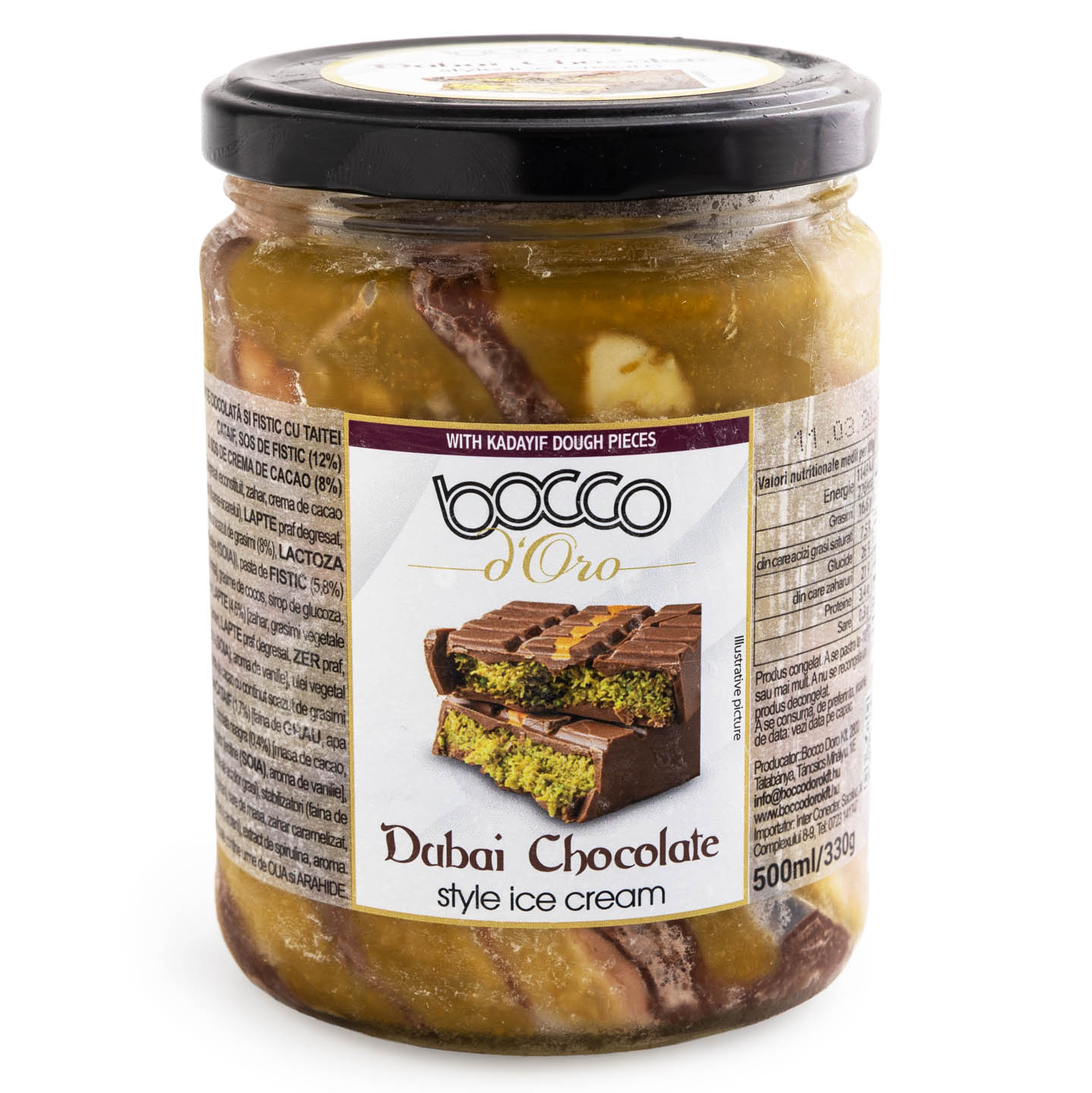 Înghețată Dubai cu fistic și ciocolată Bocco  D'Oro 500ml
