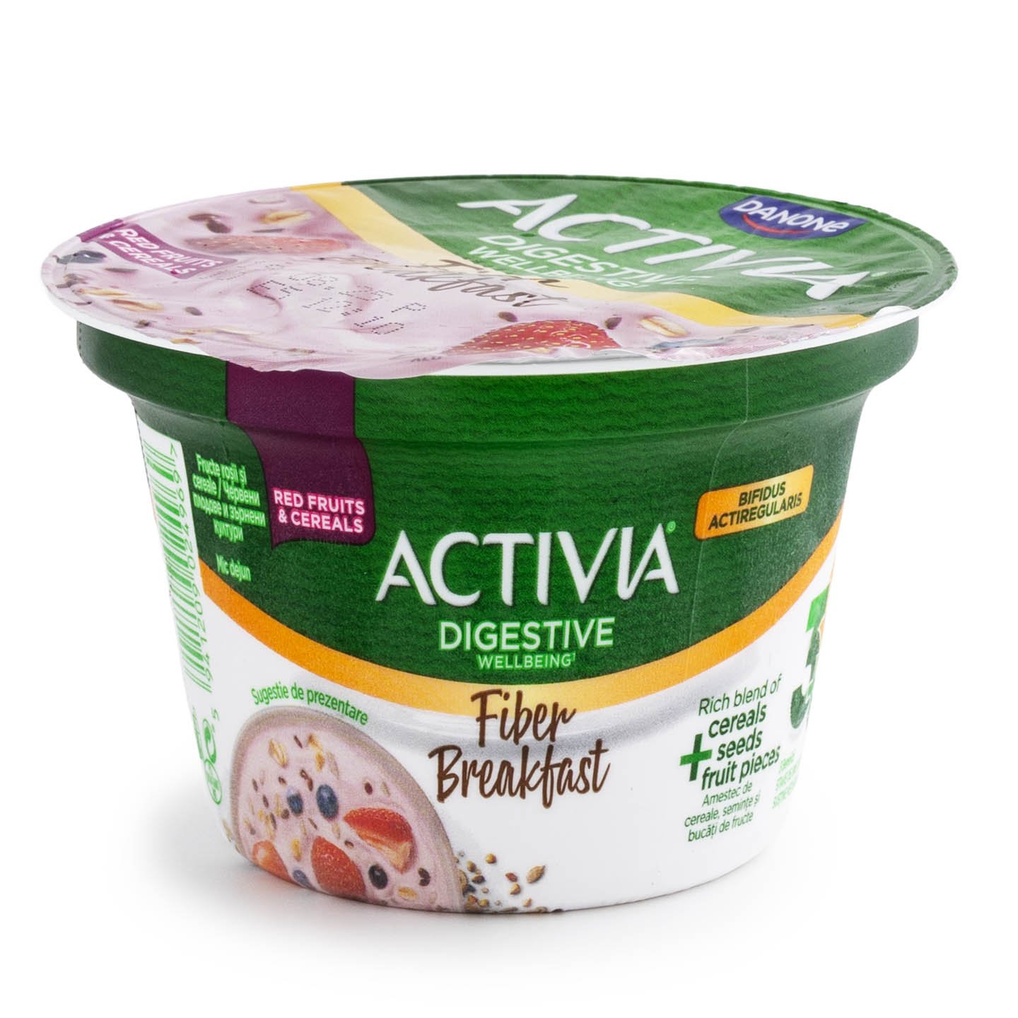 Iaurt Mic Dejun cu fibre și fructe roșii / fibre și mere Activia 170g