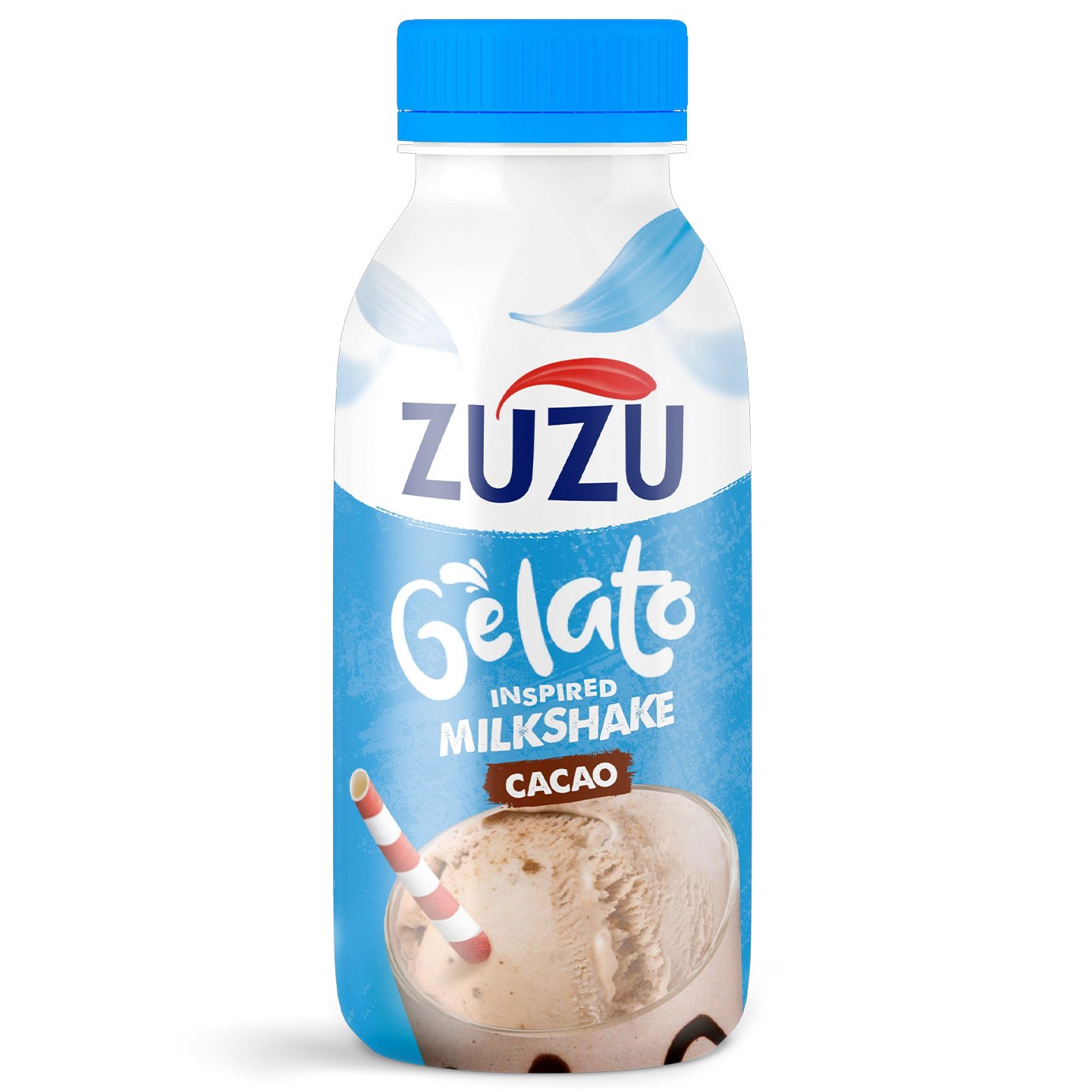 Lapte cu cacao / vanilie / friscă și căpșune Zuzu Gelato 250ml