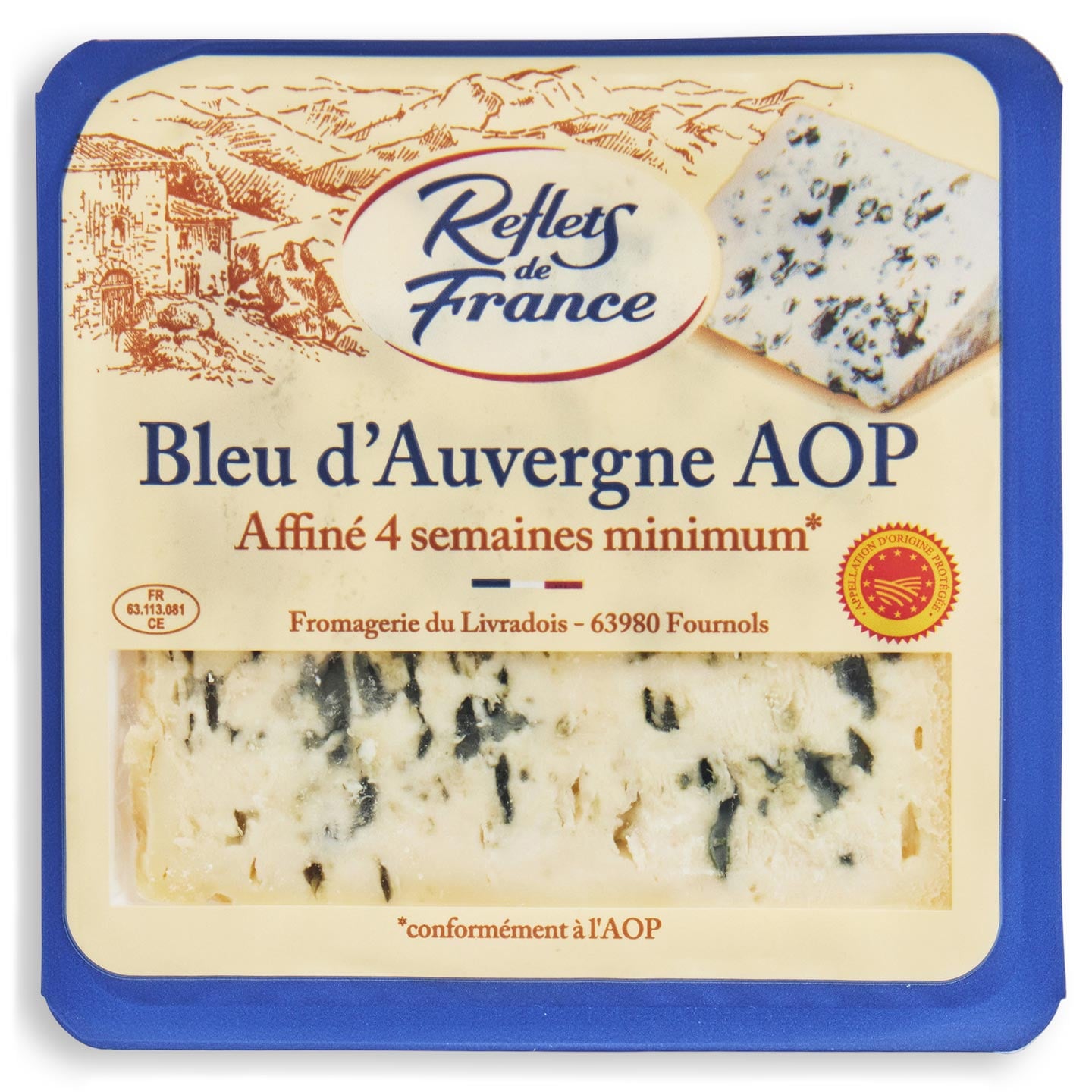 Brânză Bleu D'Auvergne AOP Reflets De France 125g