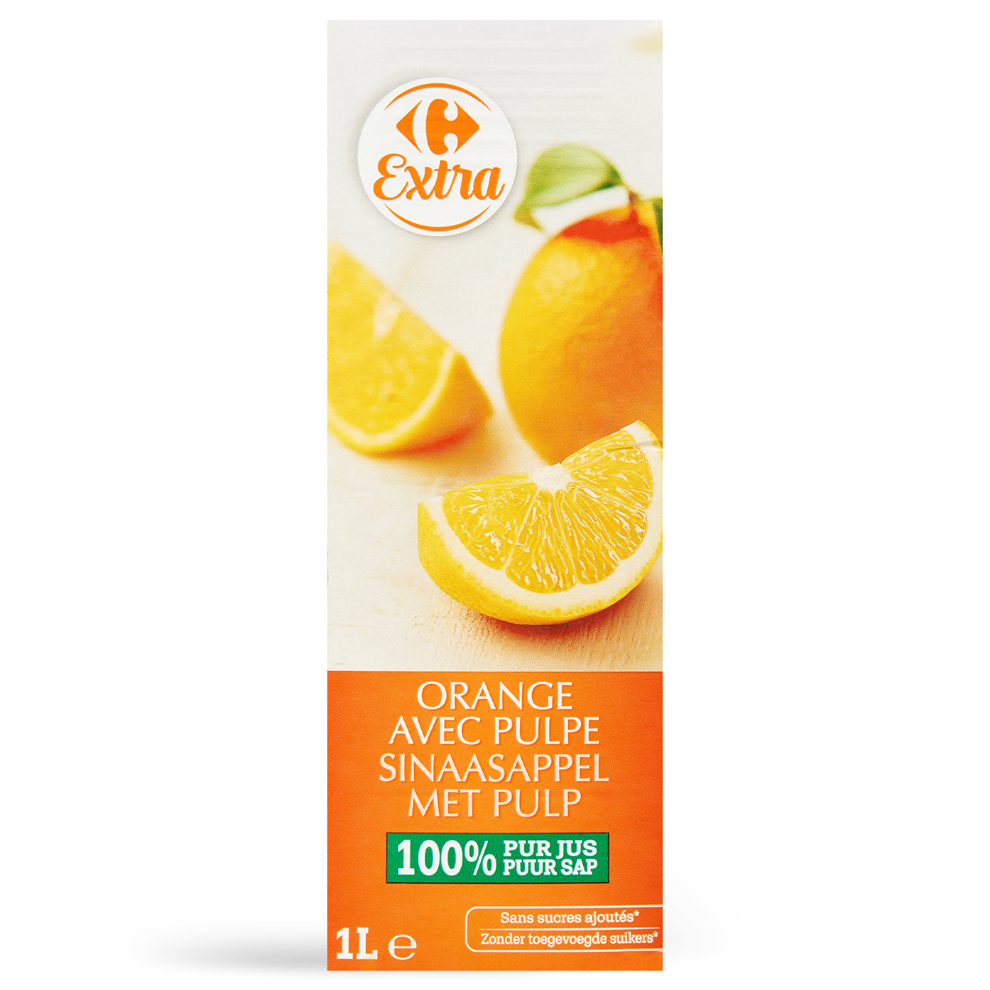 Suc de portocale cu pulpă Carrefour Extra 1L