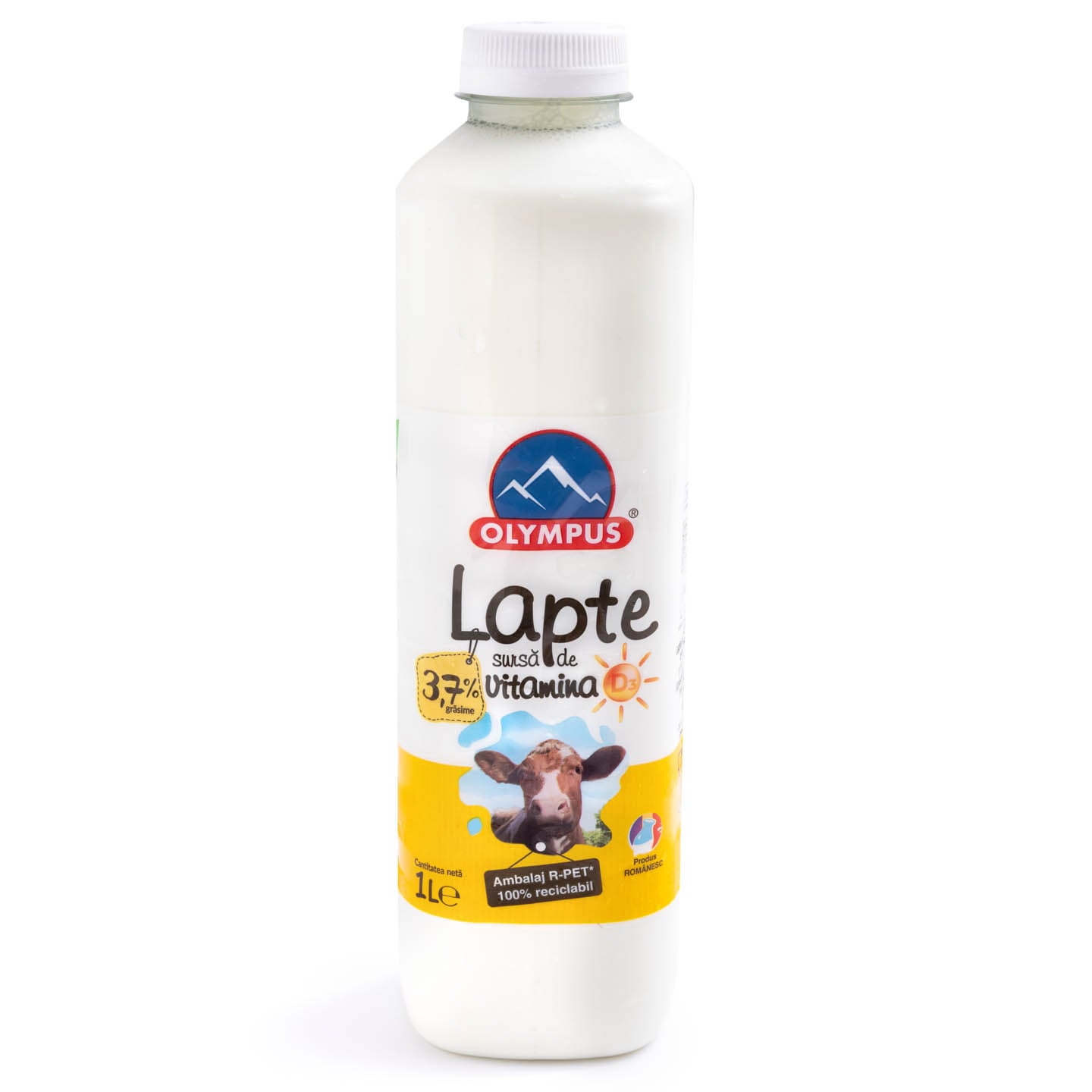 Lapte cu vitamina D, 3.7% grăsime Olympus 1L