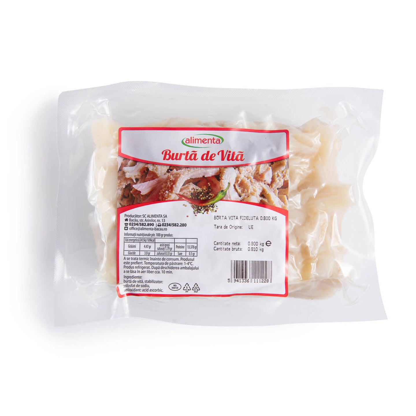 Burtă de vită fideluță Alimenta 800g