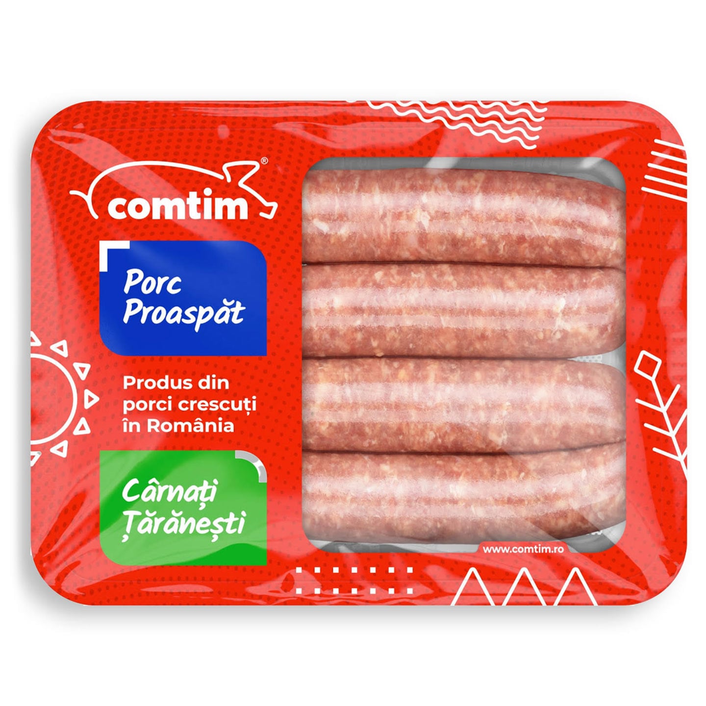 Cârnați tărănești de porc Comtim 500g