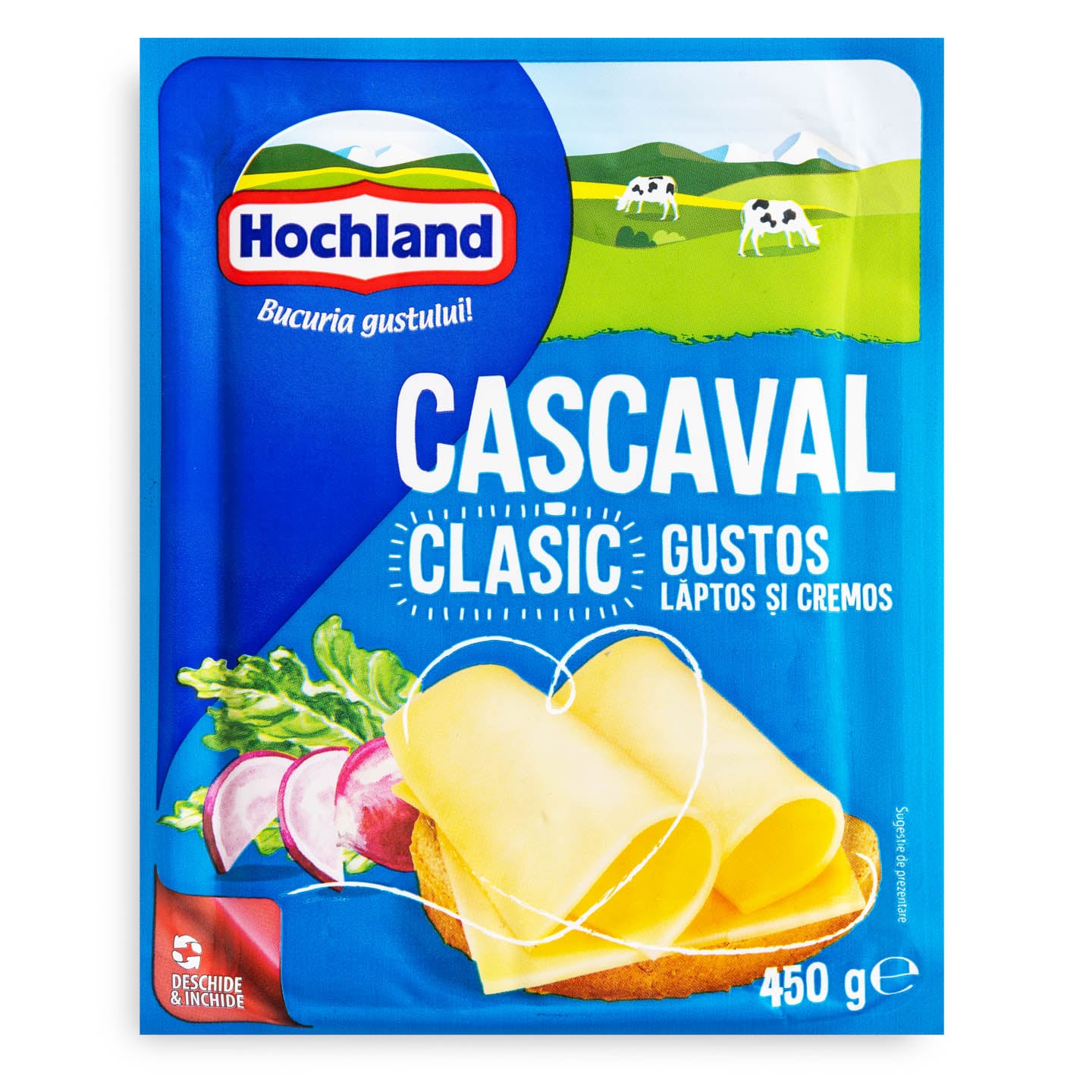 Cașcaval clasic / afumat Hochland 450g 
