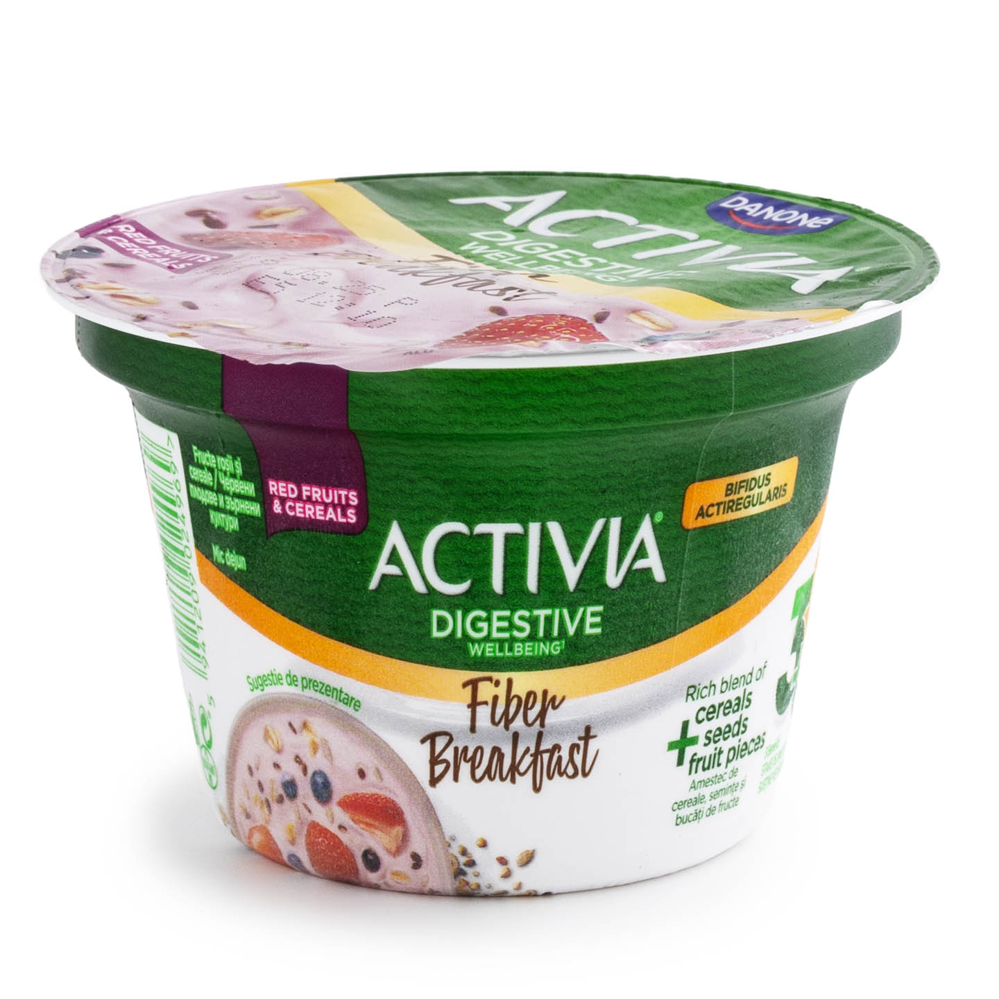 Iaurt Mic Dejun cu fibre și fructe roșii / fibre și măr Activia 170g