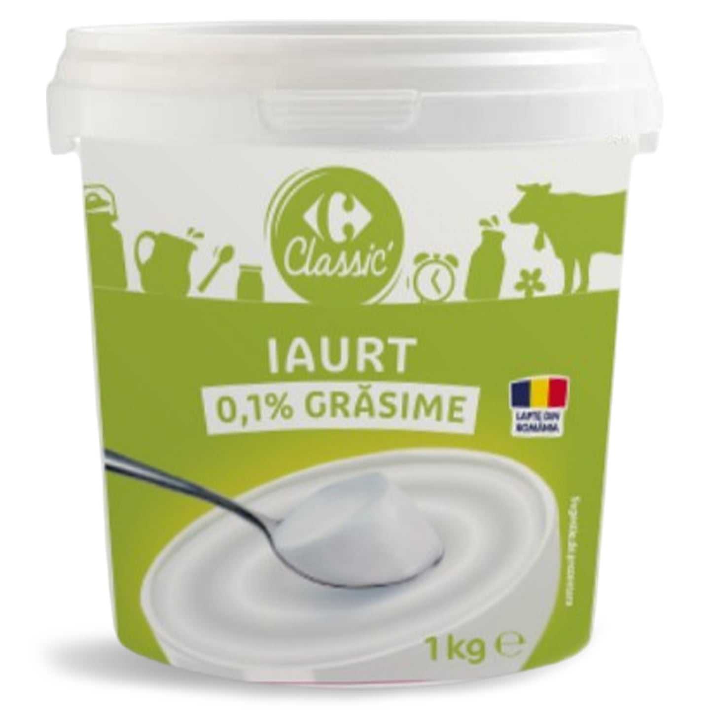 Iaurt 0.1% grăsime Carrefour Classic 1kg 