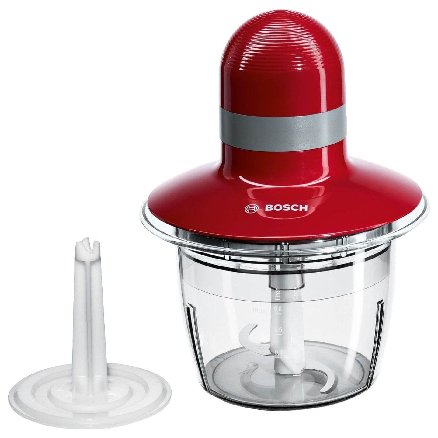 Mini tocător Bosch MMR08R2, 0.8L, 400W, 1 treaptă viteză, roșu