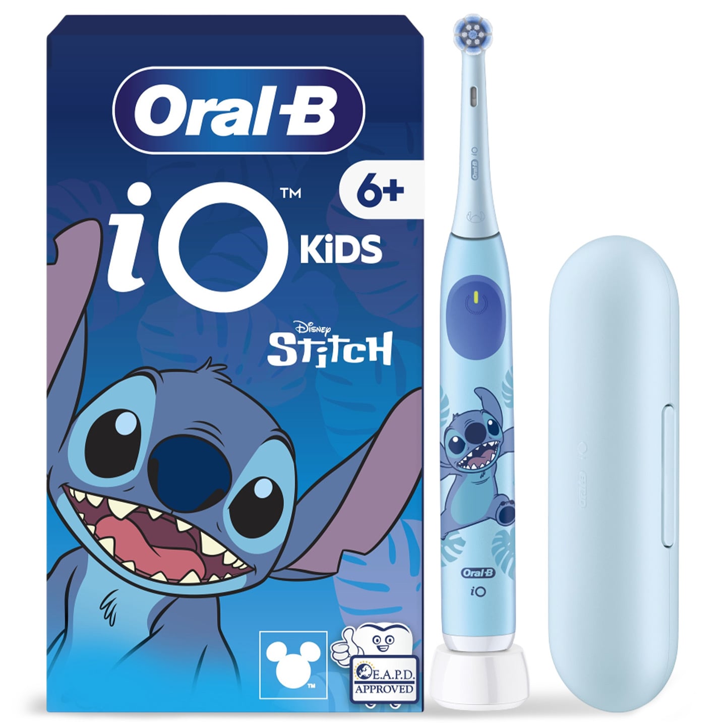 Periuță de dinți electrică Oral-B iO Kids Disney Stitch, 1 capăt de periaj, 1 trusă de călătorie