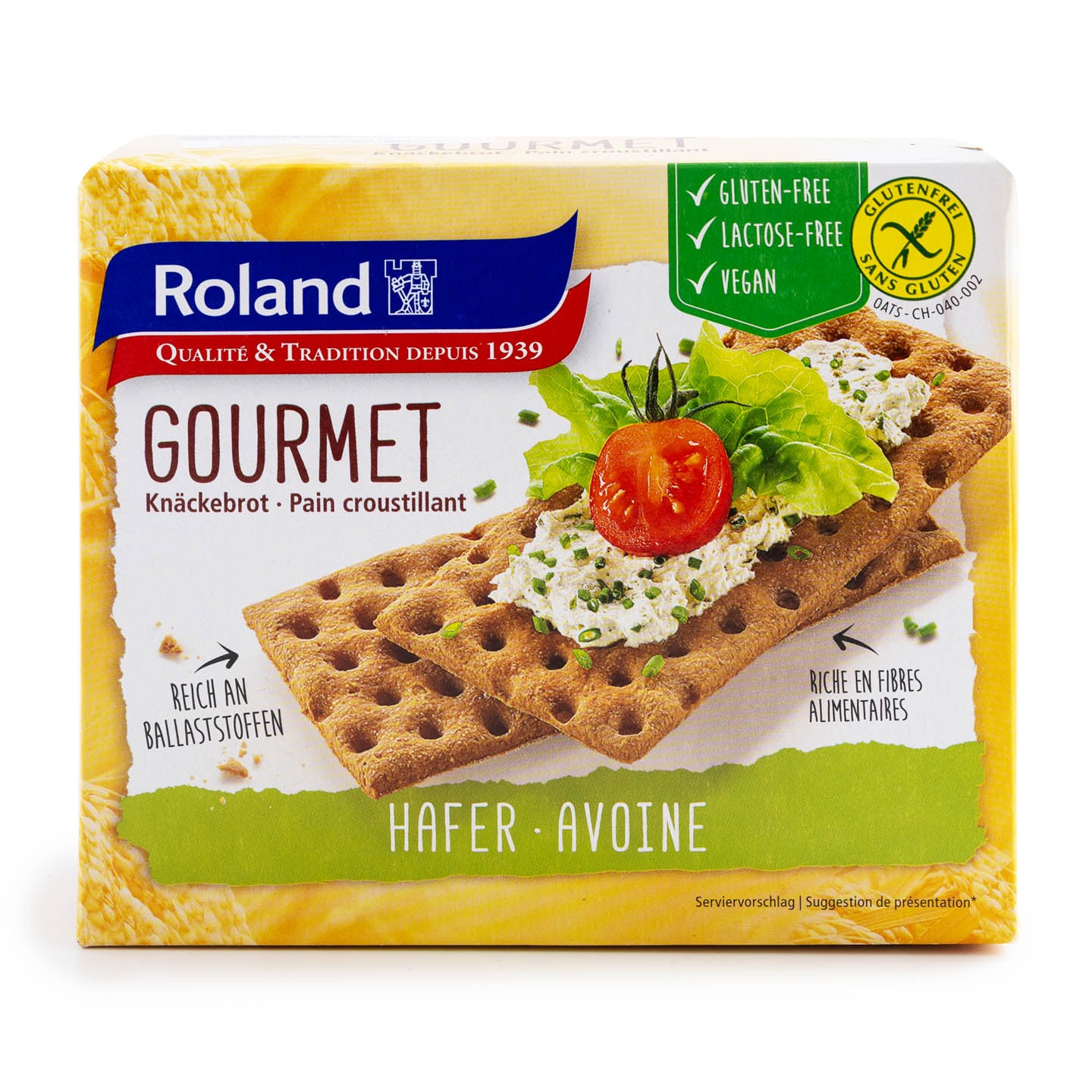 Pâine crocantă gourmet ovăz fără gluten Roland, 230g