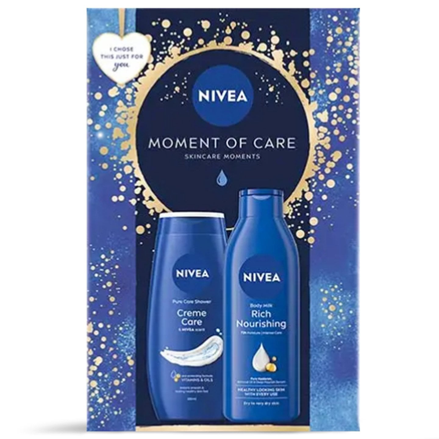 Set cadou Nivea Moment of Care, gel de duș, 250ml + lapte pentru corp 250ml