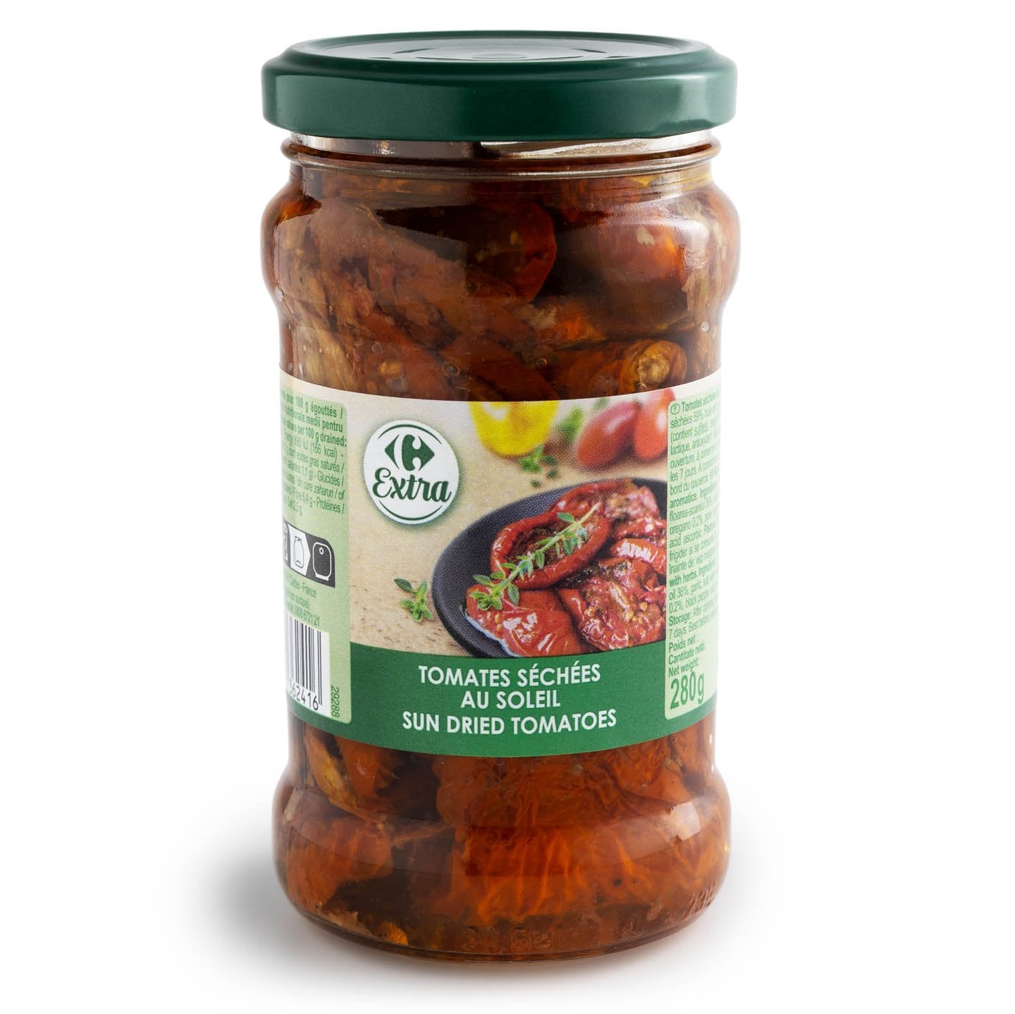 Roșii uscate cu ulei de floarea soarelui și usturoi Carrefour Extra 280g