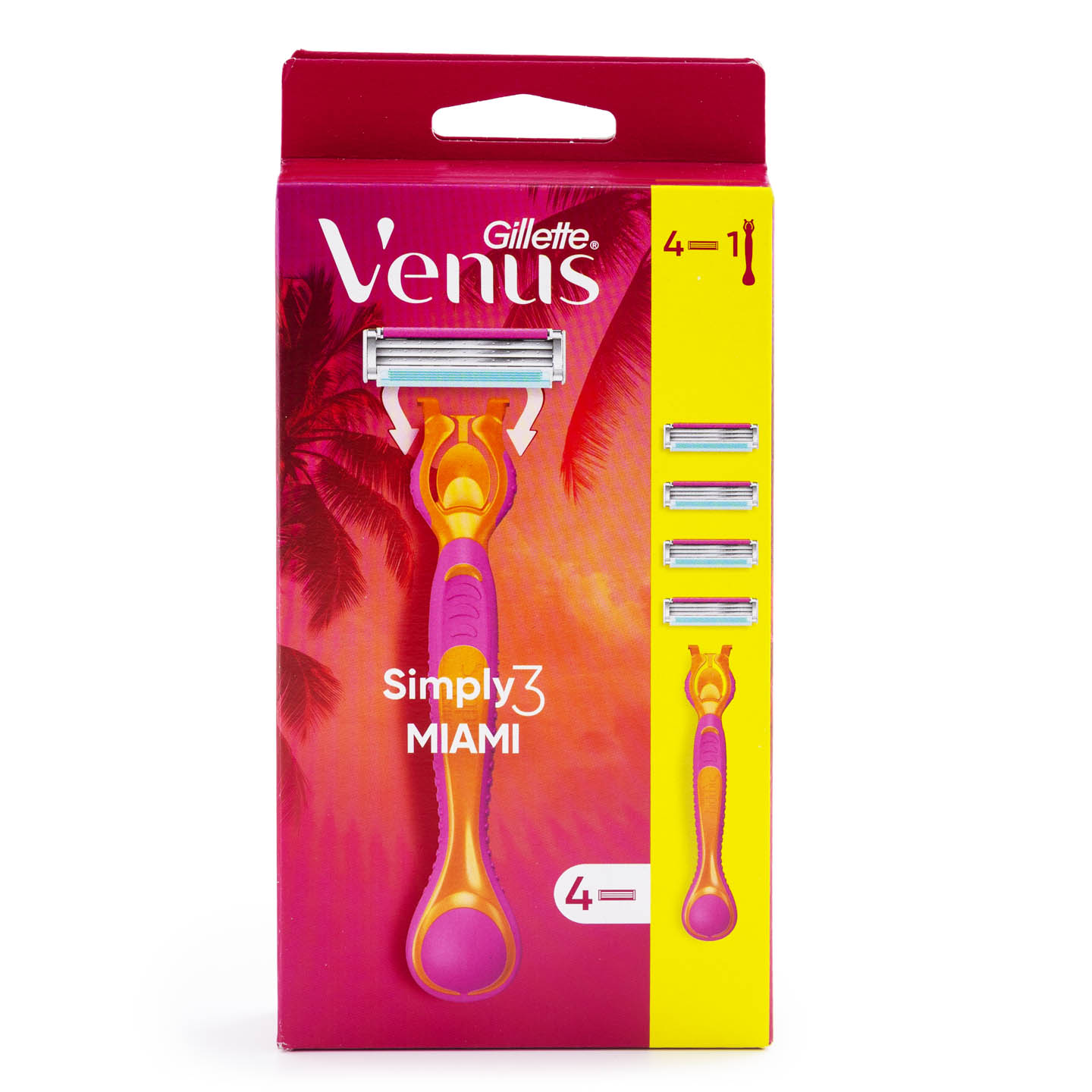 Aparat de ras pentru femei Gillette Simply Venus 3 Miami, mâner + rezerve 4buc.