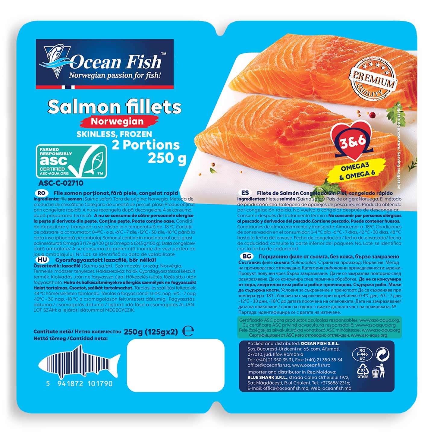 File de somon fără piele Ocean Fish x 2buc./125g 