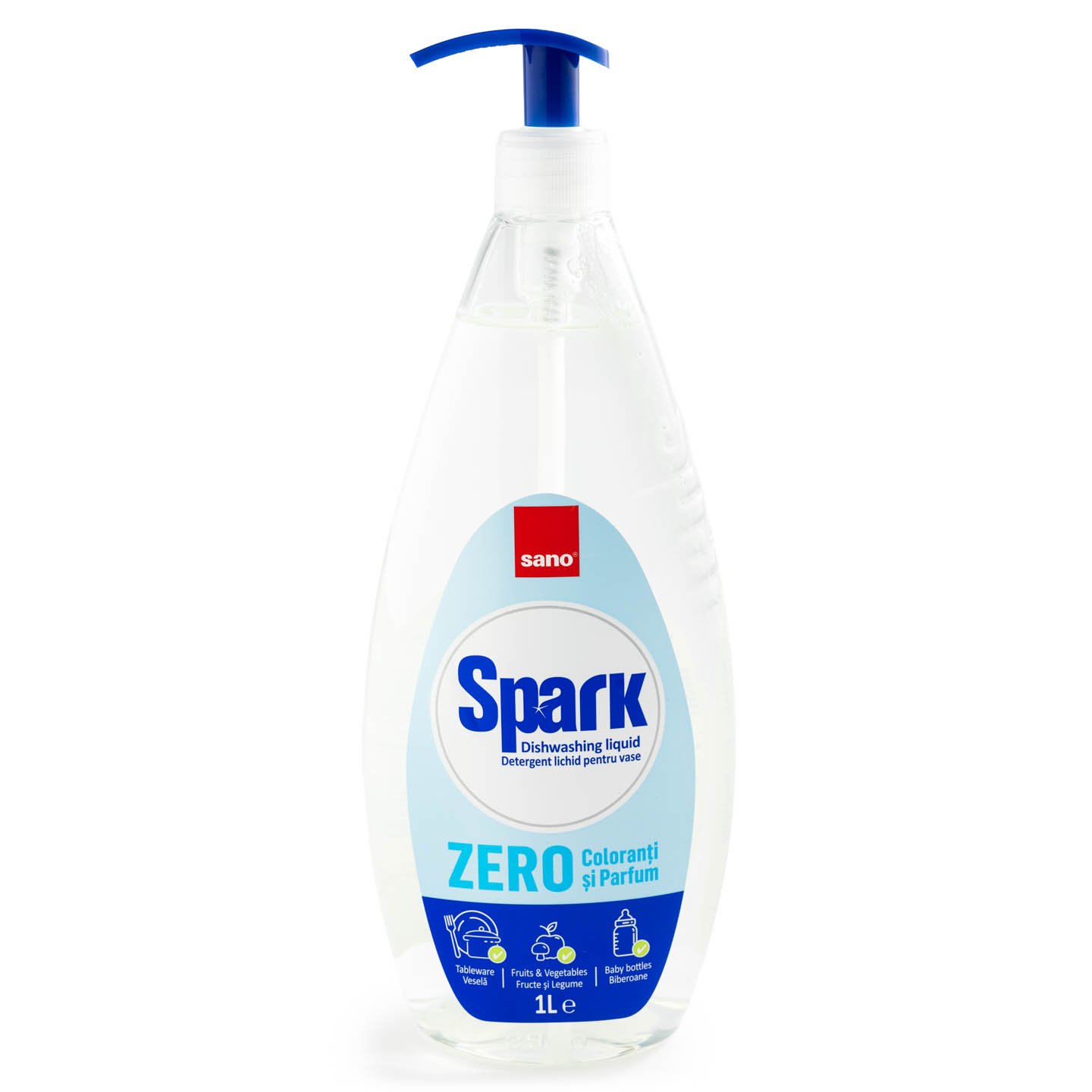 Detergent pentru vase cu pompiță Spark Sano 1L