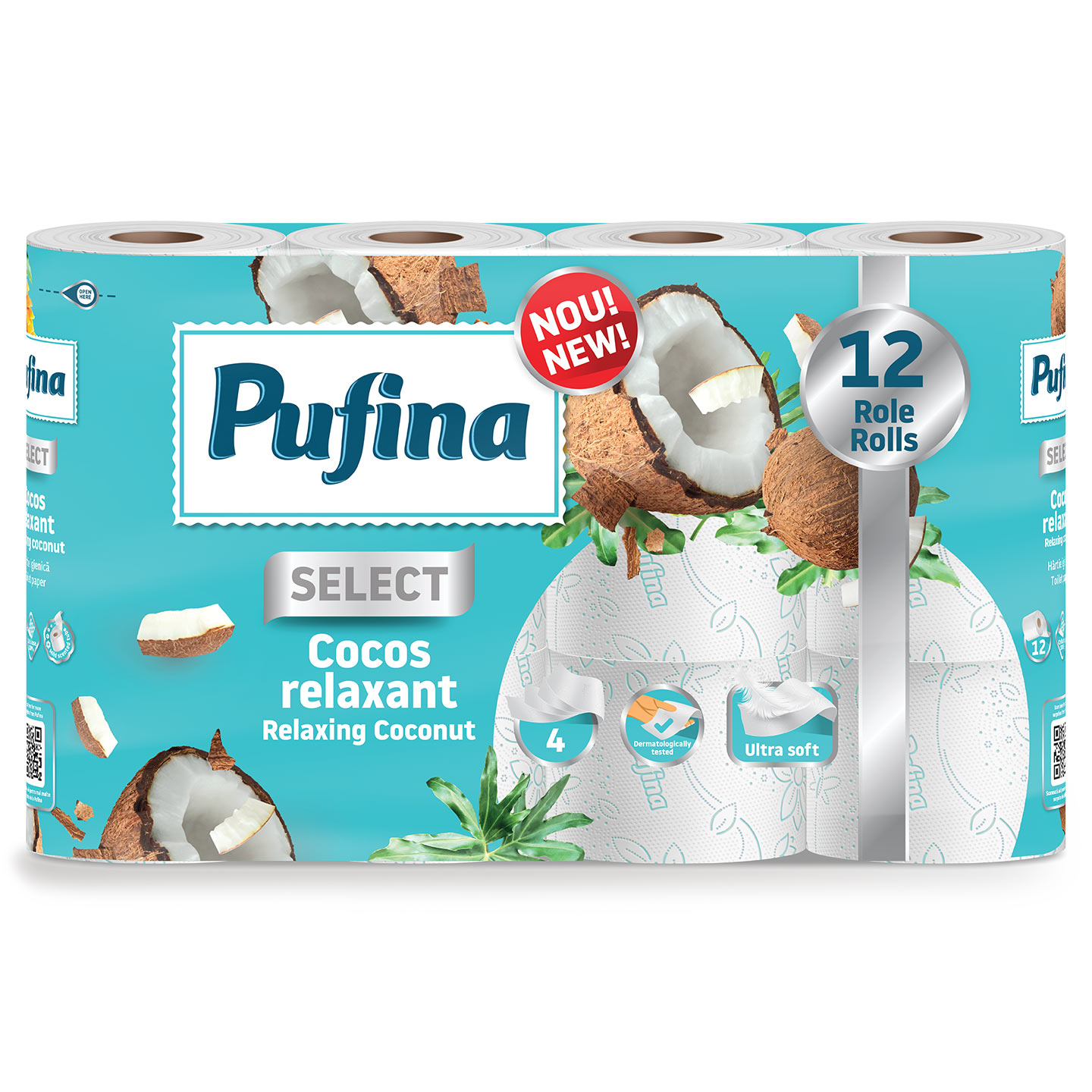 Hârtie igienică Extra Pufina 12 role 4 straturi 