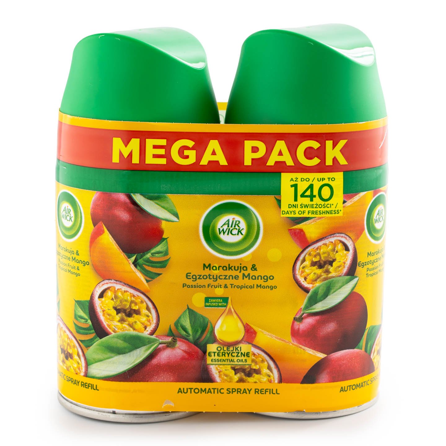 Odorizant rezervă Fructul Pasiunii și Mango Airwick 2x250ml, 2buc