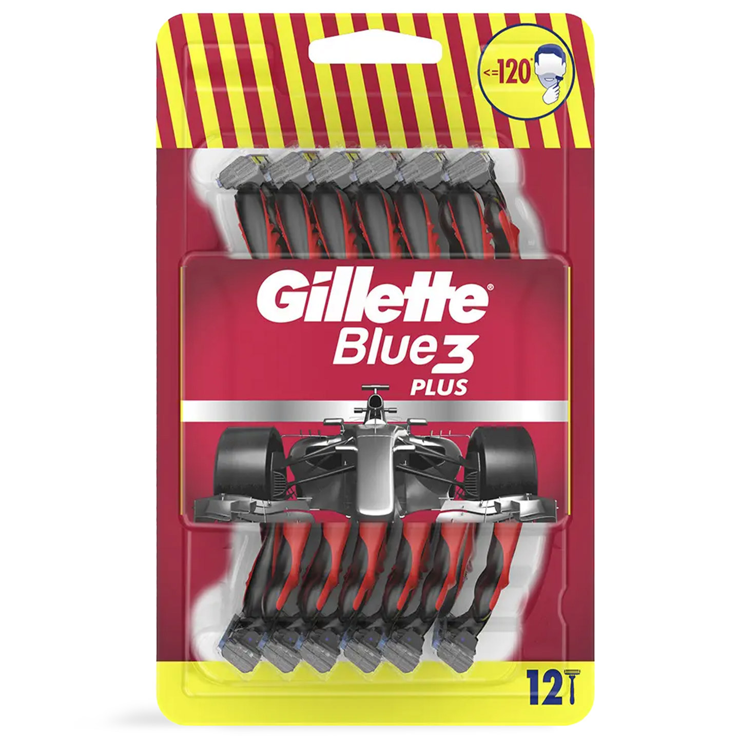 Aparat de ras Gillette Blue3 Plus Red, 12 buc.